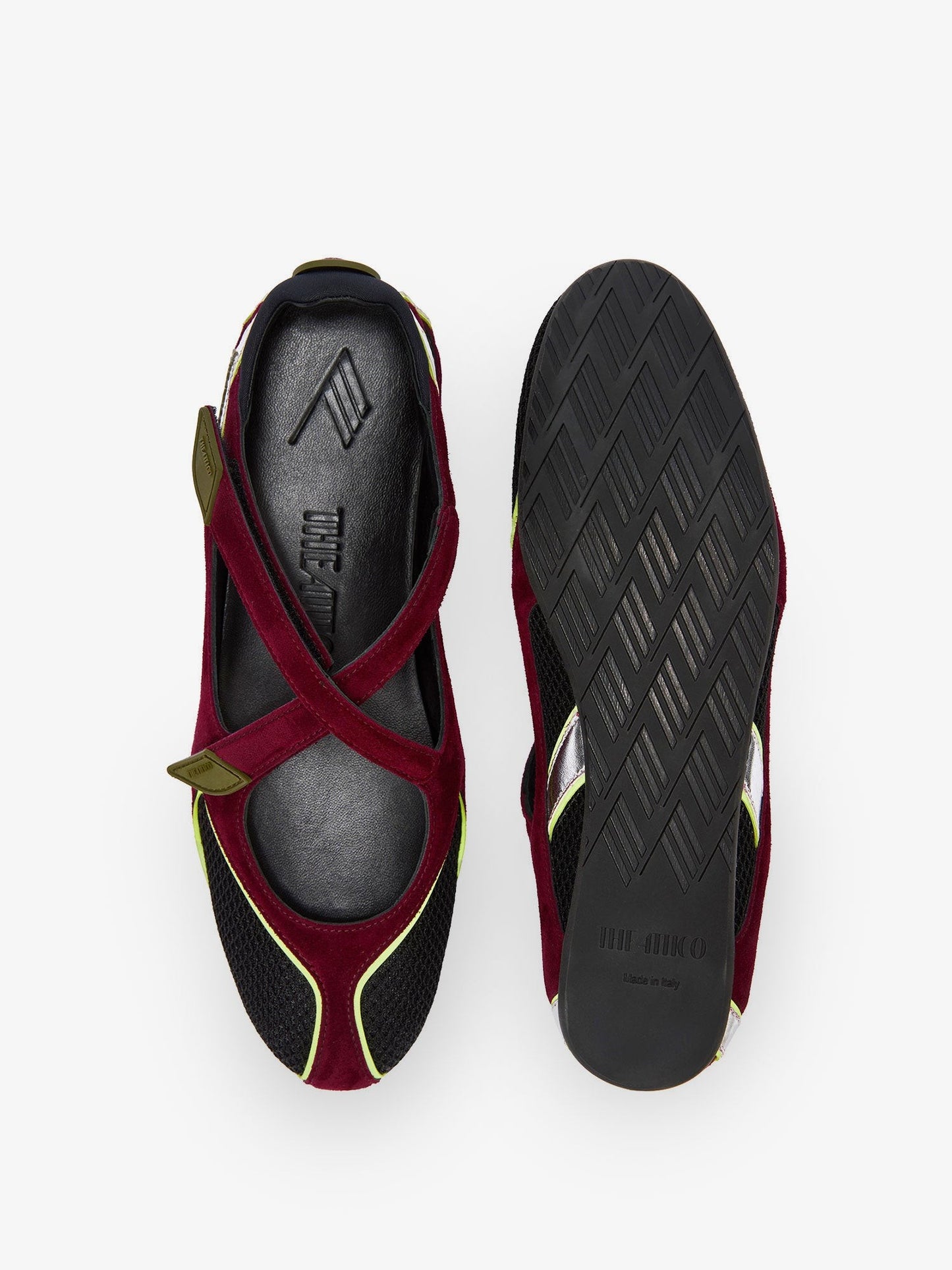 The Attico Floor 01 mesh and suede Ballerinas Flat