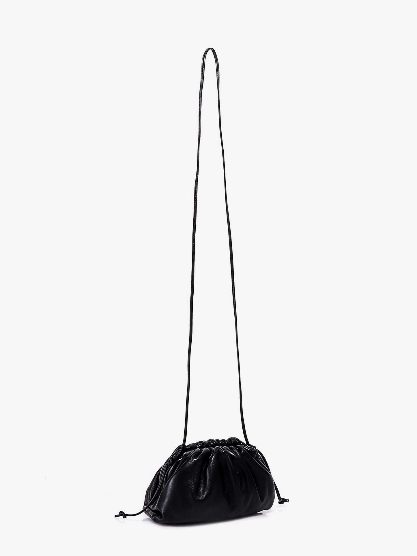 Bottega Veneta Gathered top mini pouch with leather shoulder strap