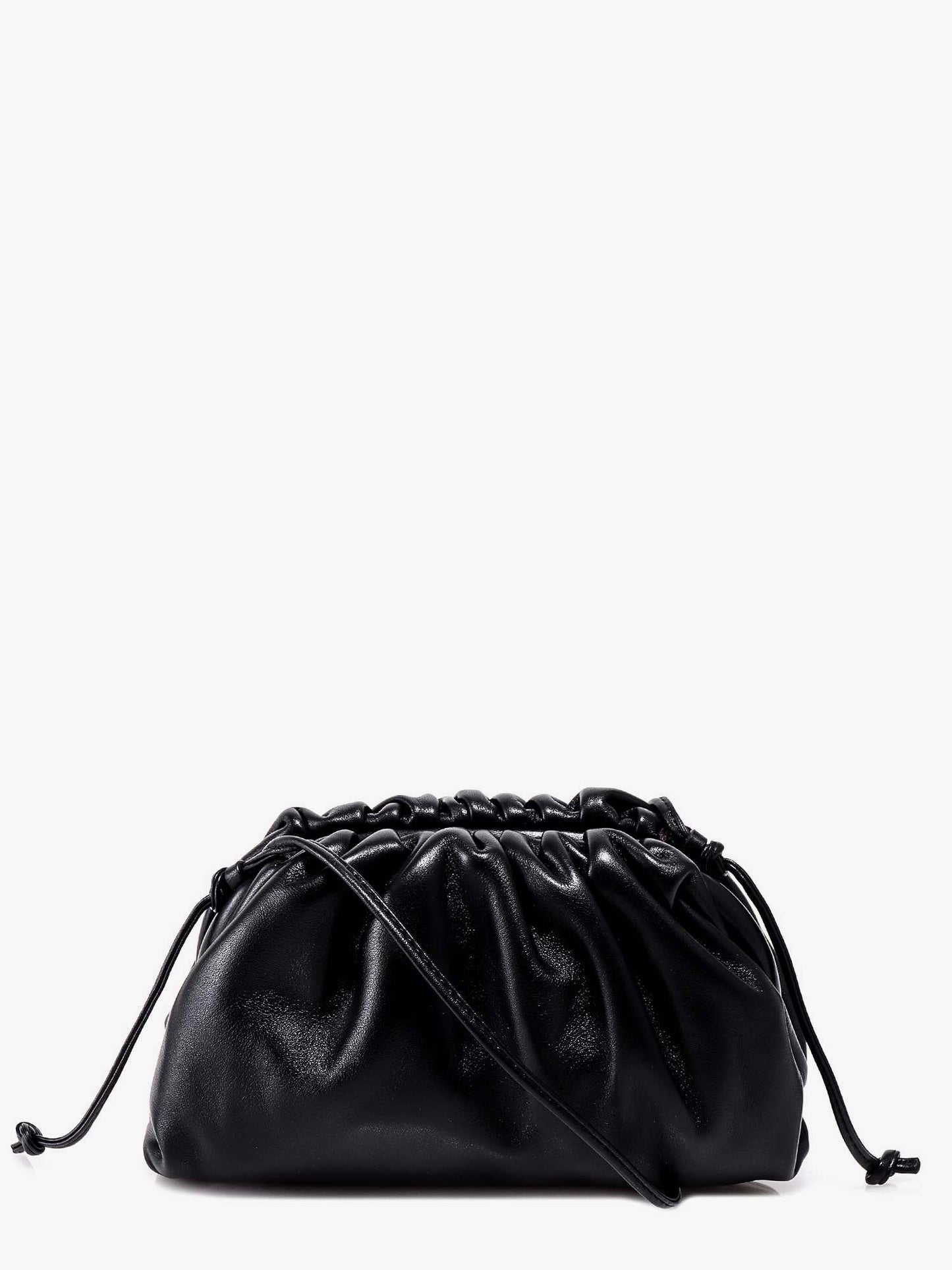 Bottega Veneta Gathered top mini pouch with leather shoulder strap