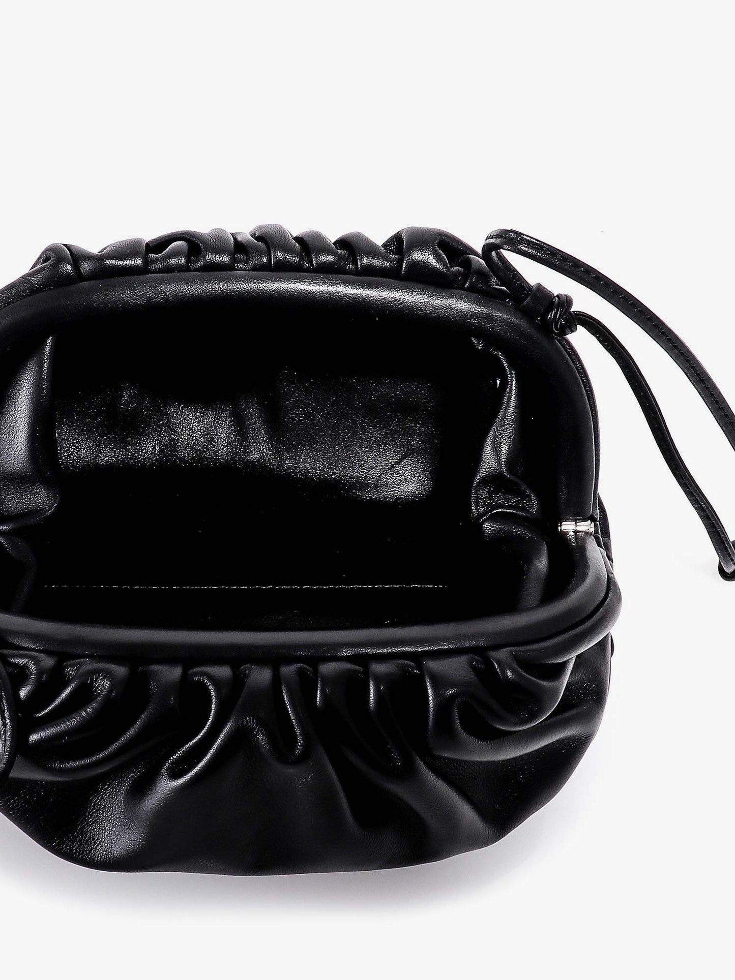 Bottega Veneta Gathered top mini pouch with leather shoulder strap