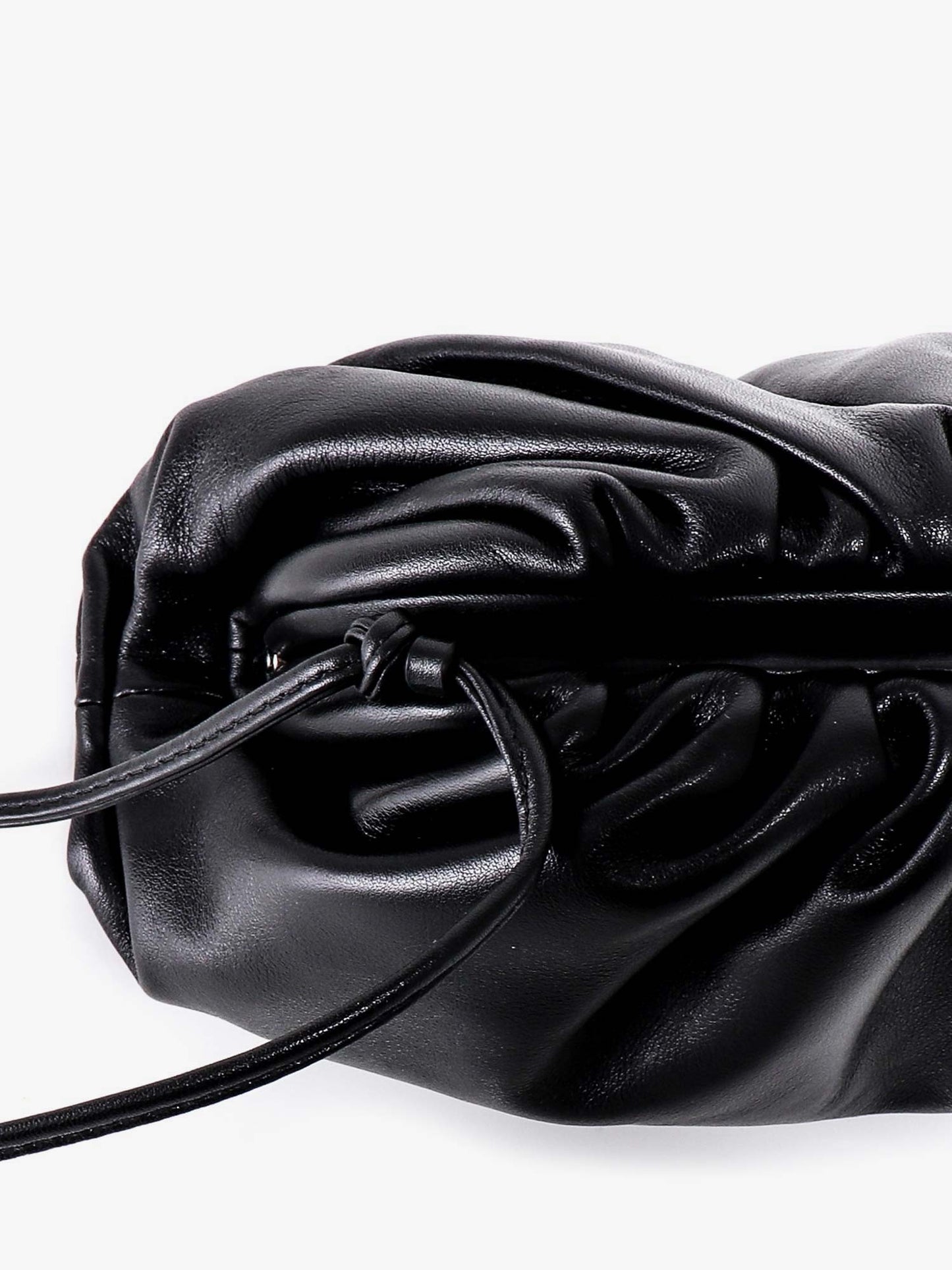 Bottega Veneta Gathered top mini pouch with leather shoulder strap