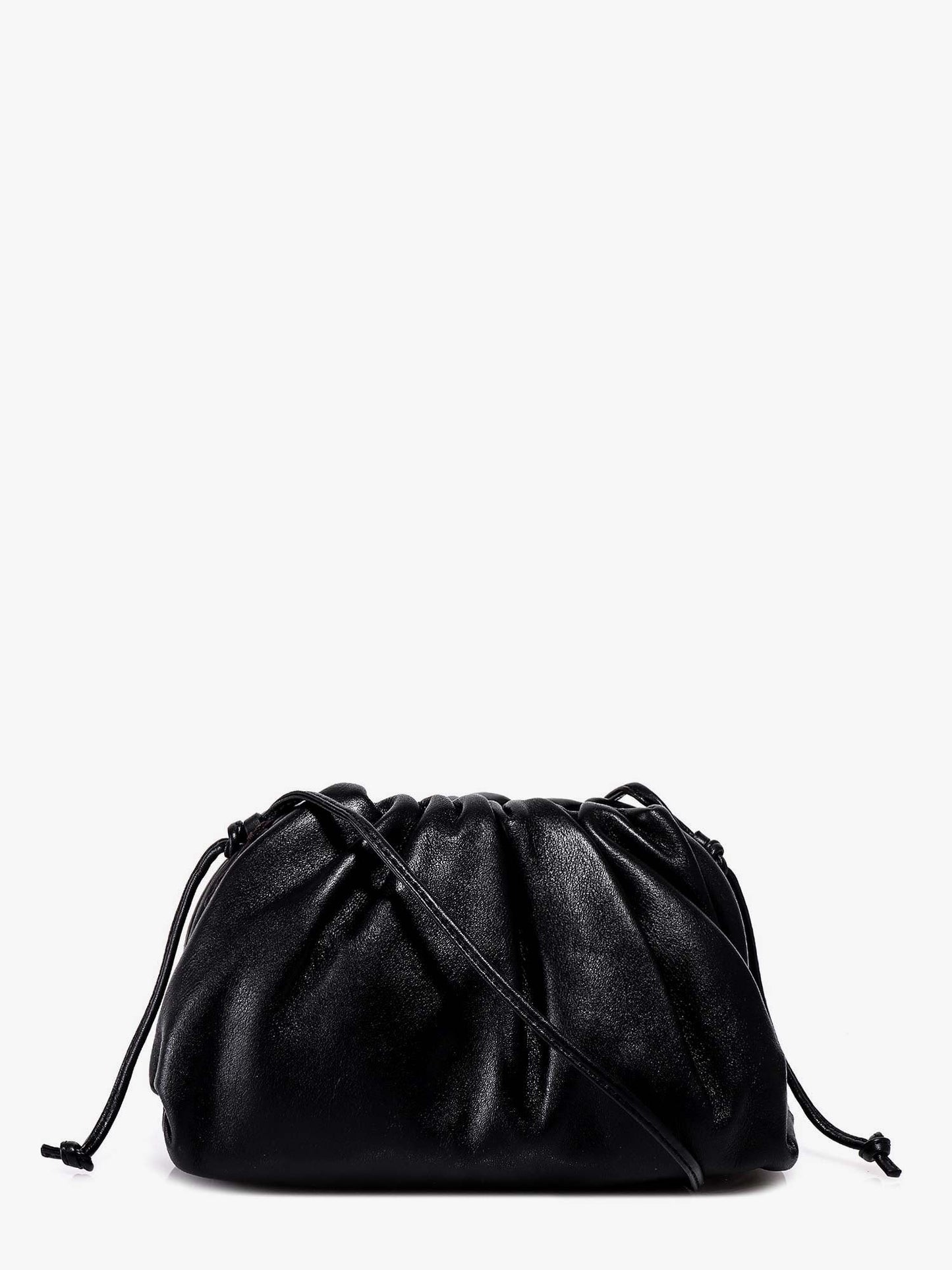 Bottega Veneta Gathered top mini pouch with leather shoulder strap
