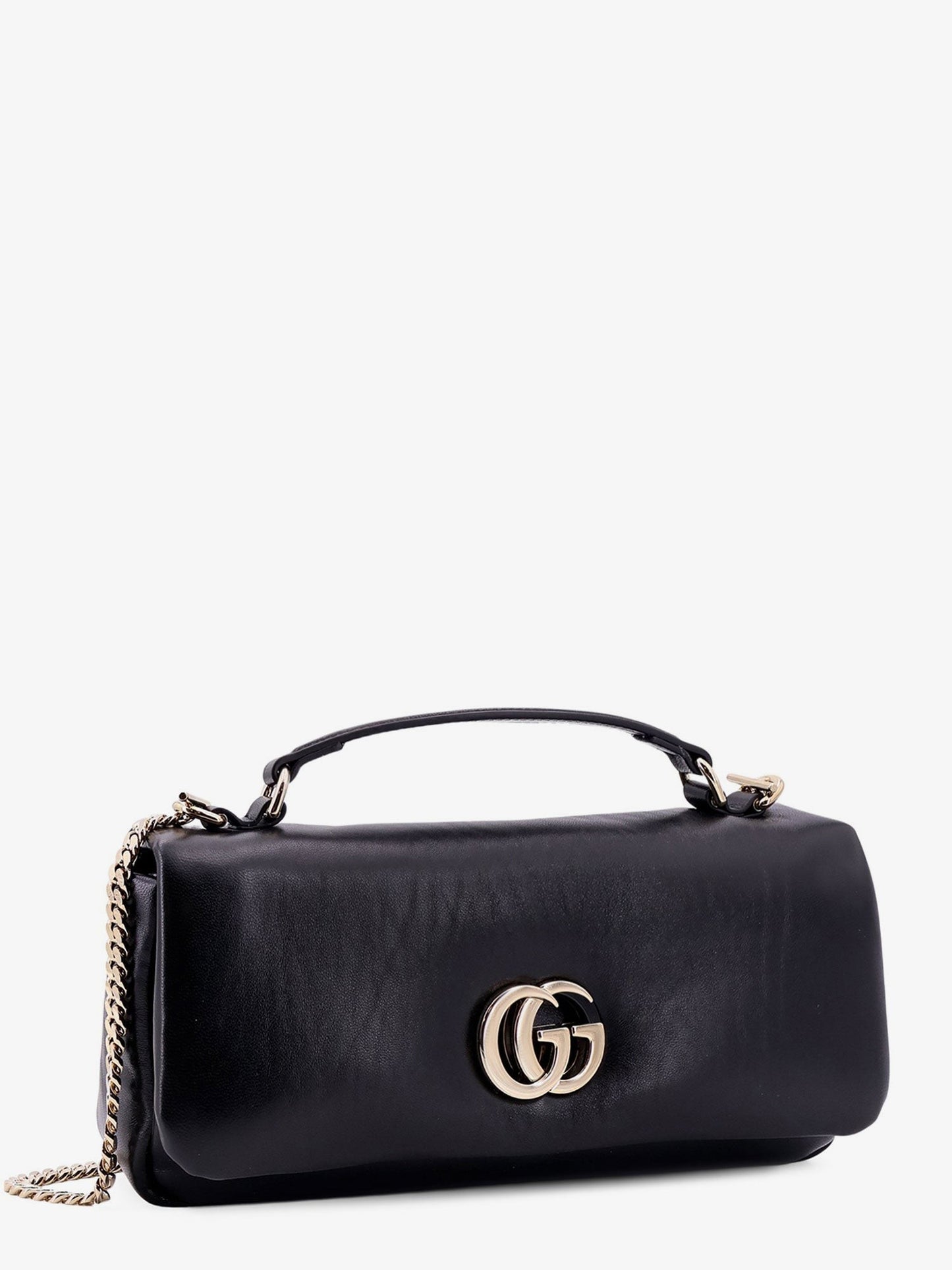 Gucci Gg milano leather handbag with frontal gg logo