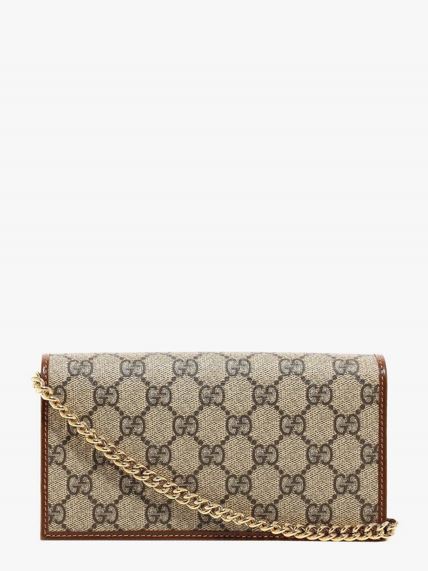Gucci GG Supreme fabric and leather shoulder bag