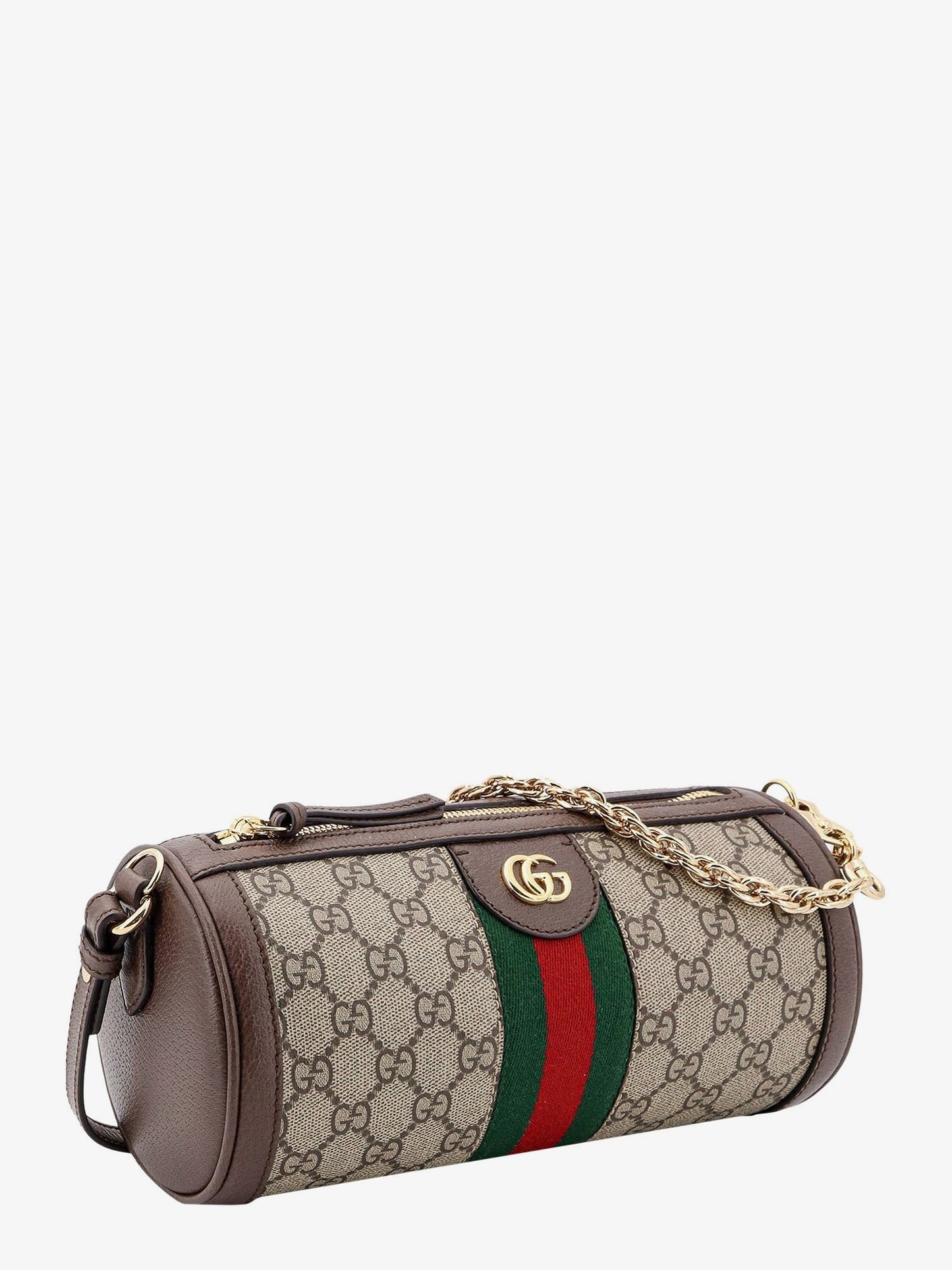 Gucci Gg supreme fabric shoulder bag with iconic web detail