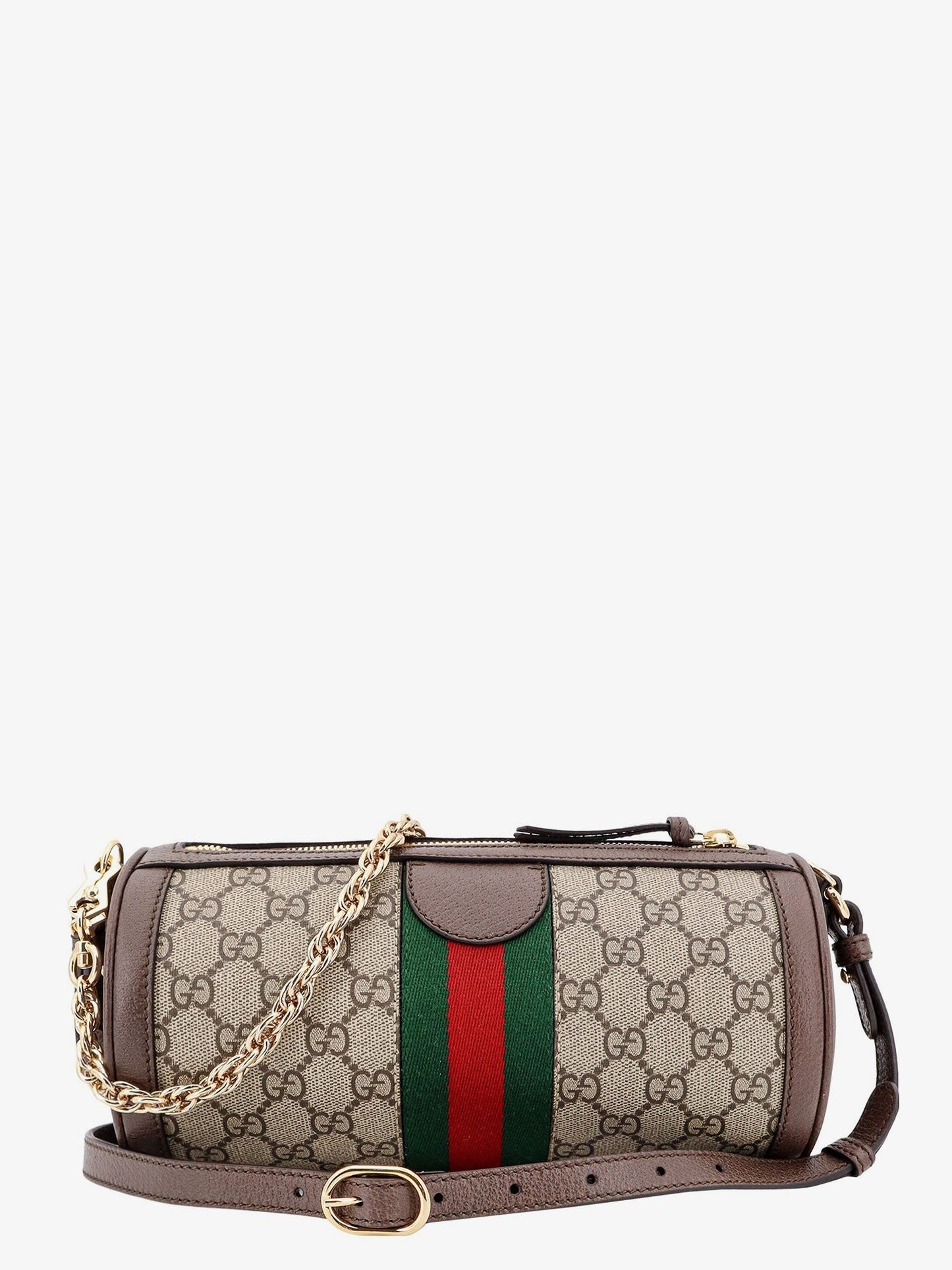 Gucci Gg supreme fabric shoulder bag with iconic web detail