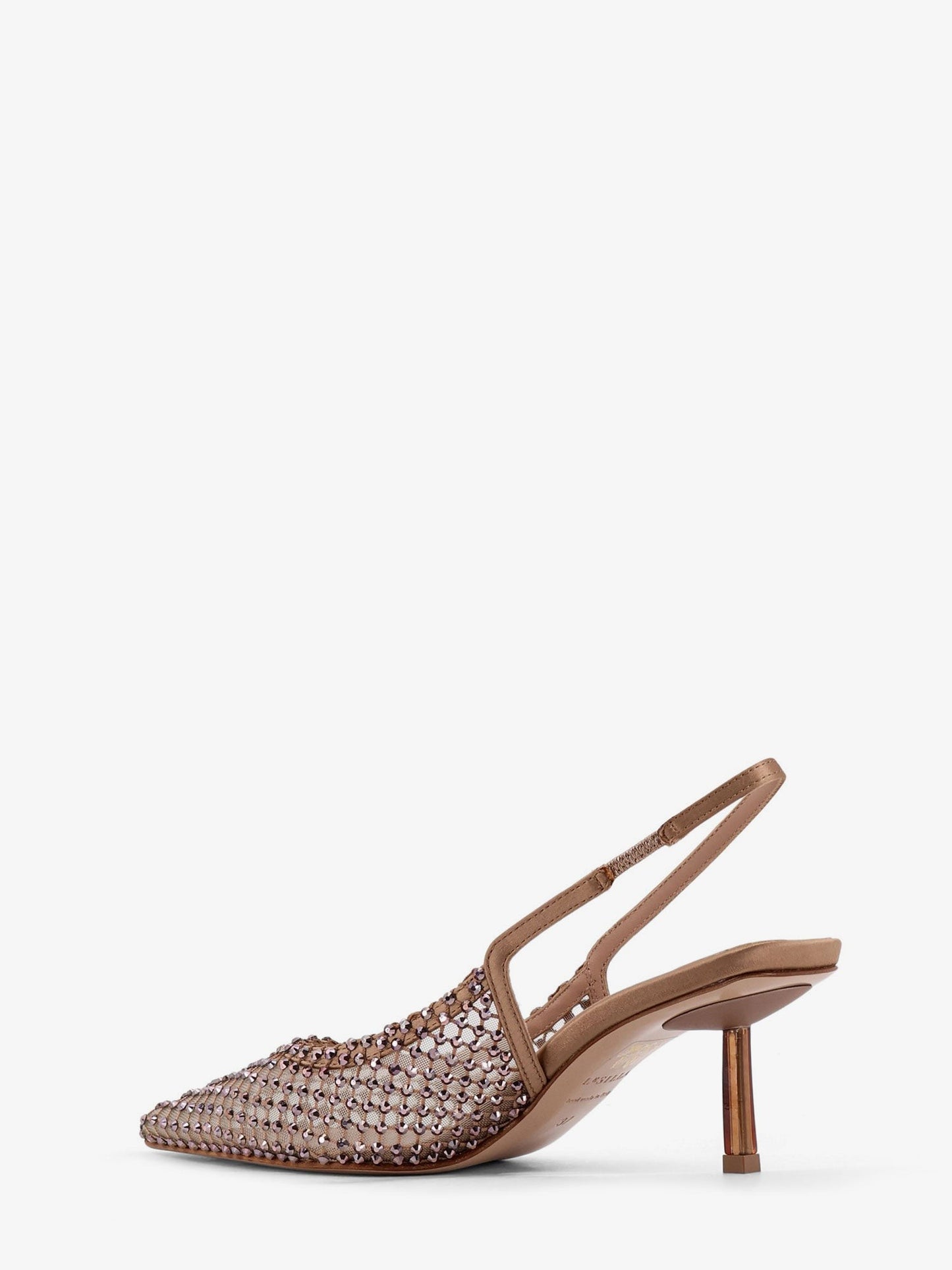 LE SILLA Gilda certified nylon and rhinestones slingback pumps
