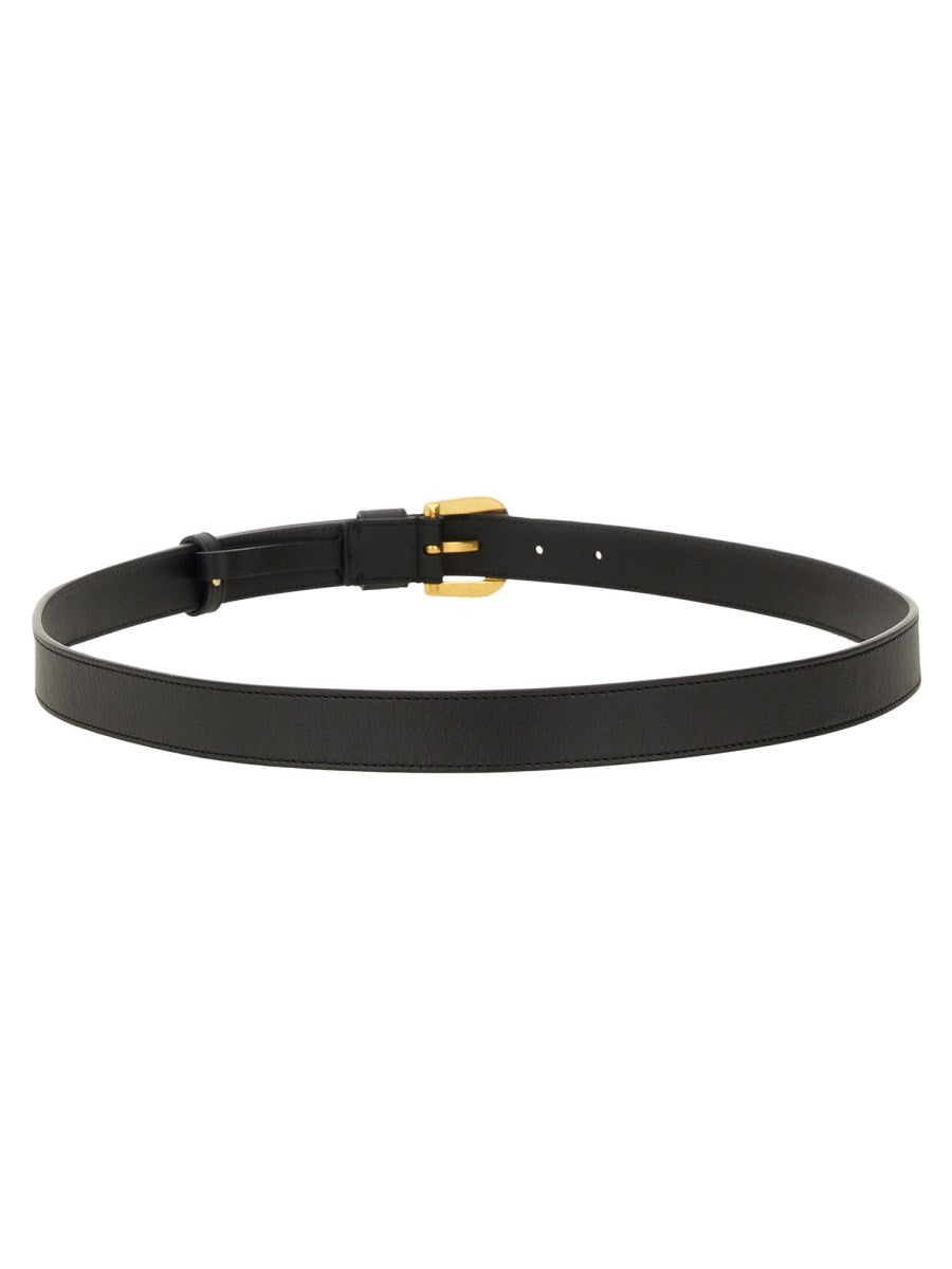 Valentino Garavani GLOSSY CALFSKIN "VLOGO SIGNATURE" BELT