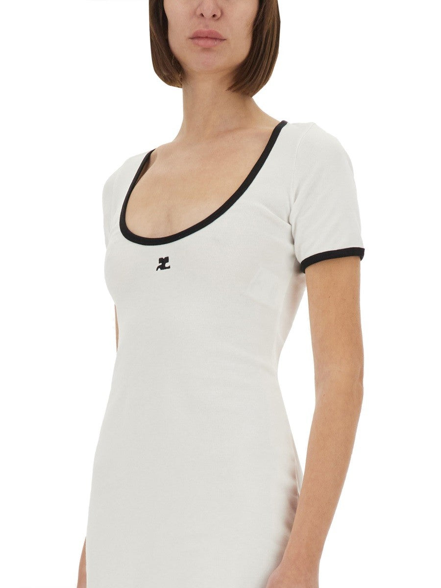 COURREGES "HOLISTIC CONTRAST" MINI DRESS