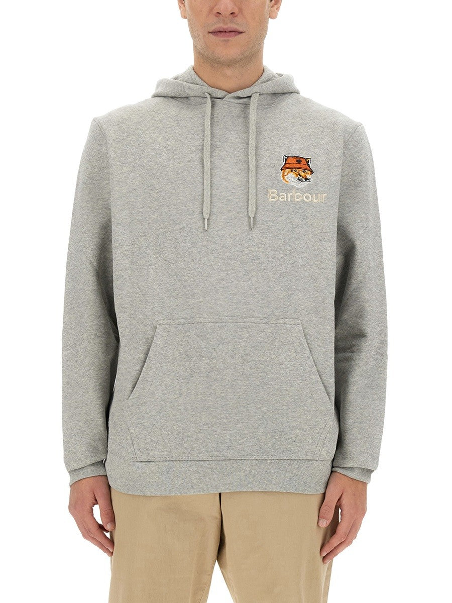 MAISON KITSUNÉ X BARBOUR HOODIE AND FOX HEAD