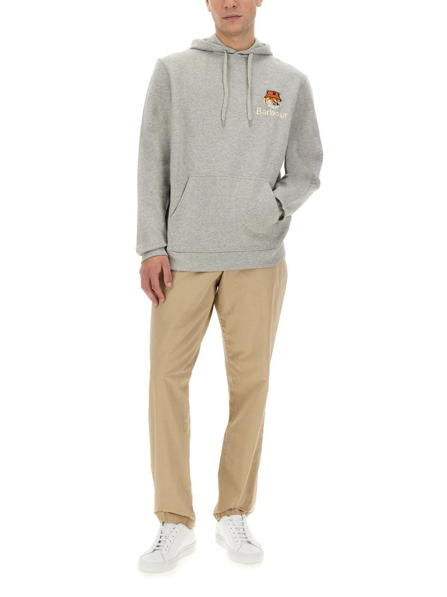 MAISON KITSUNÉ X BARBOUR HOODIE AND FOX HEAD