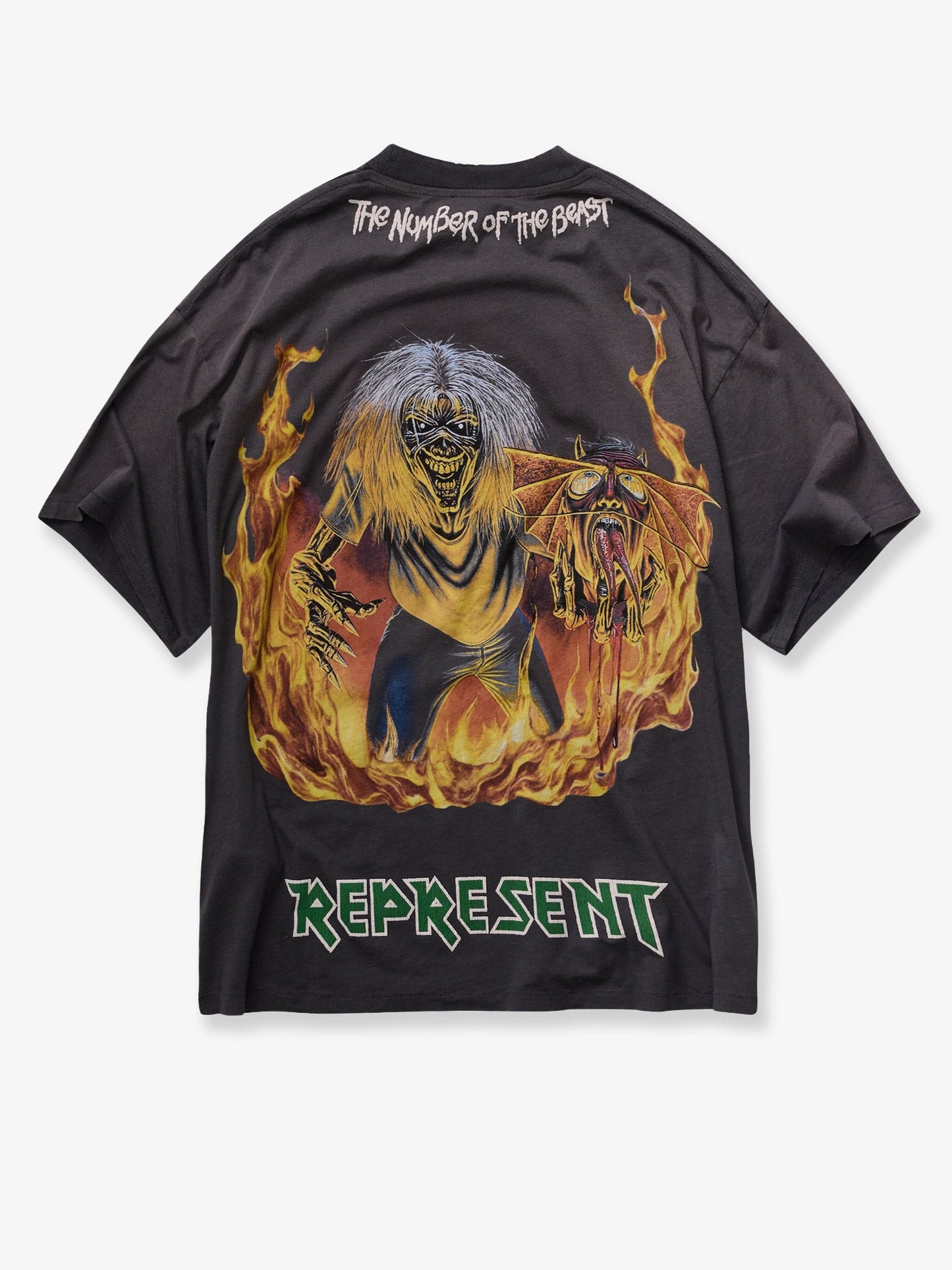 Represent Iron Maiden Number of Beast cotton and hemp T-shirt