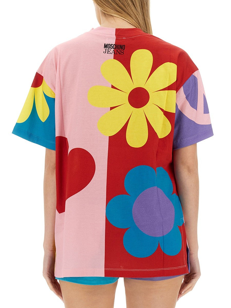 MOSCHINO JEANS JERSEY T-SHIRT SYMBOLS