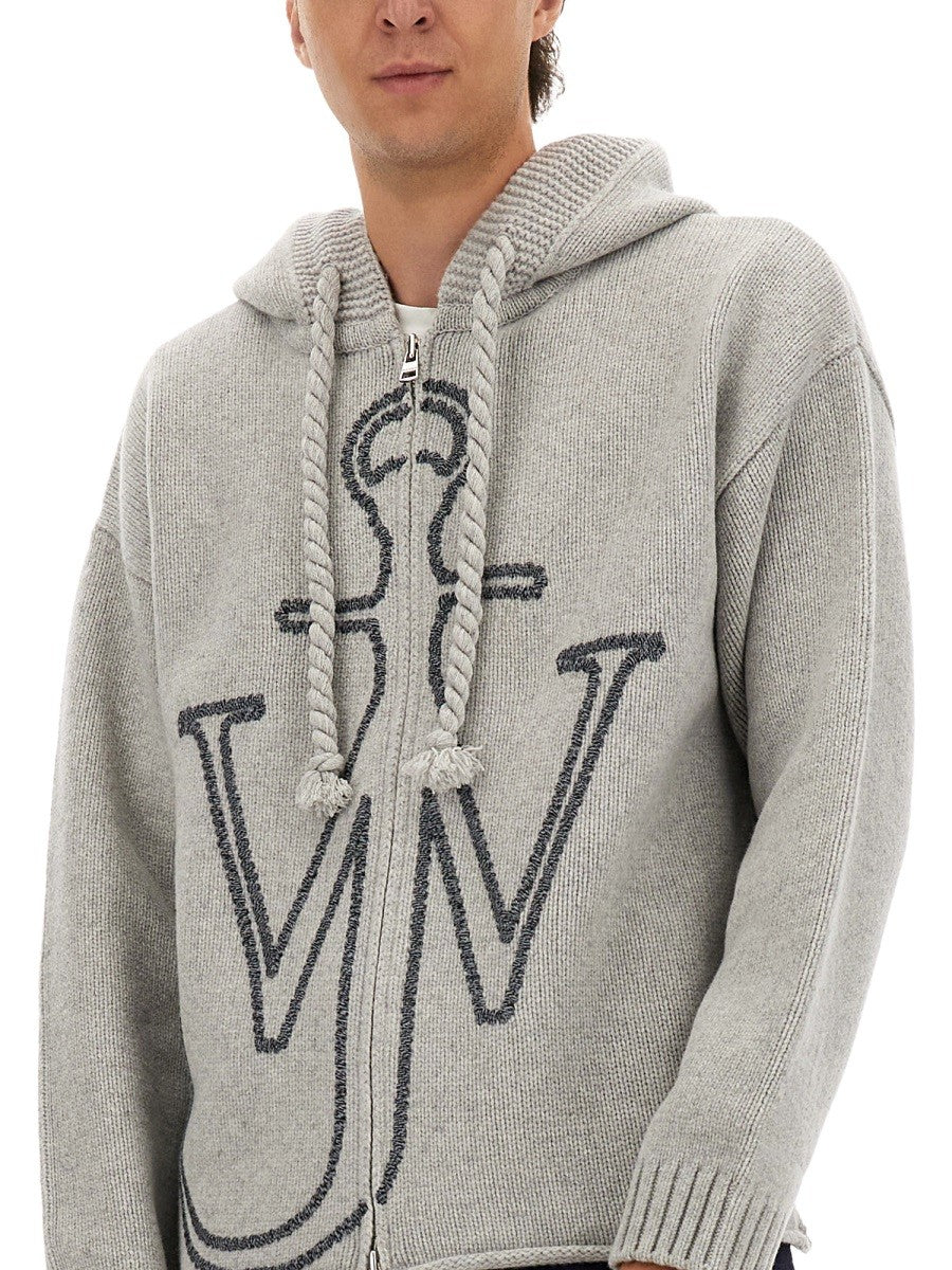 jw anderson JERSEY WITH ANCHOR EMBROIDERY