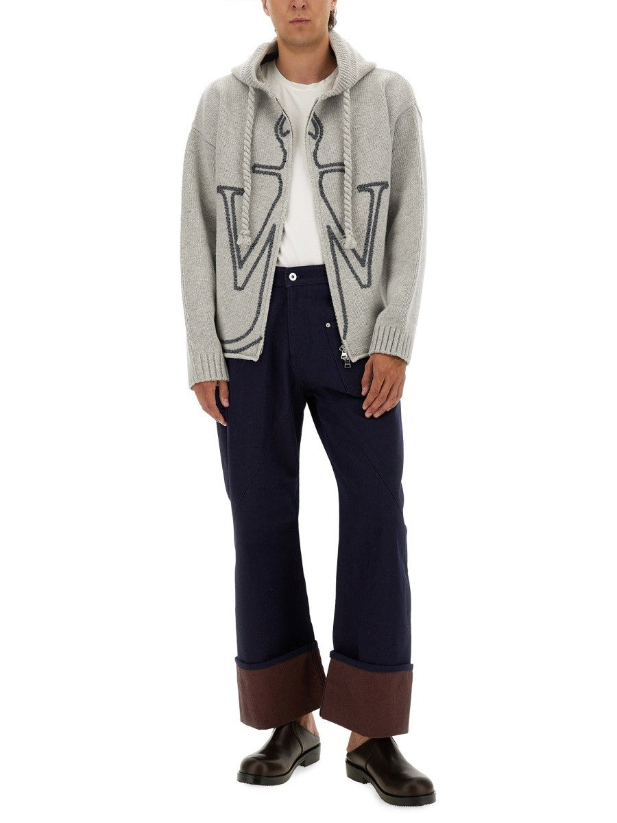 jw anderson JERSEY WITH ANCHOR EMBROIDERY