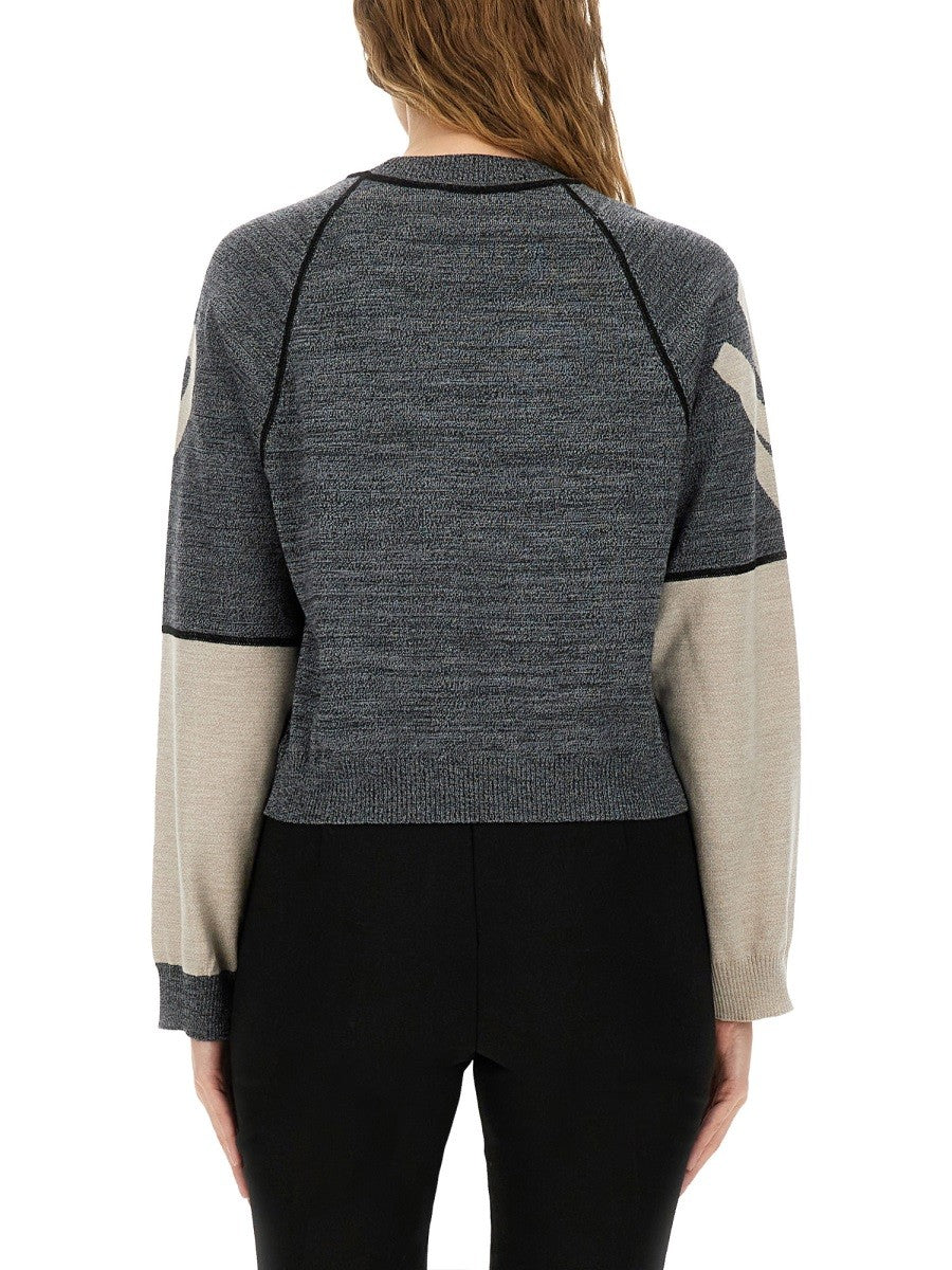 MOSCHINO JEANS JERSEY WITH INLAID LOGO