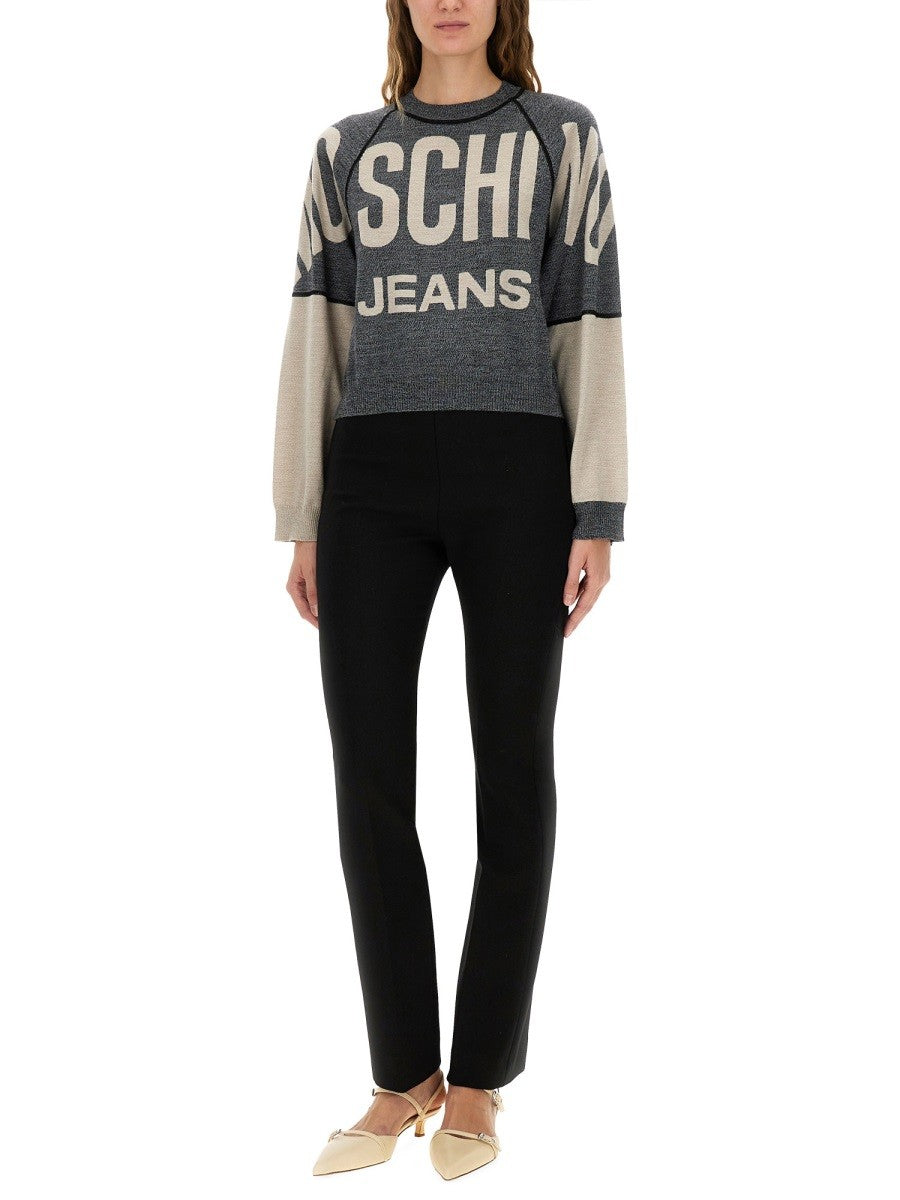 MOSCHINO JEANS JERSEY WITH INLAID LOGO