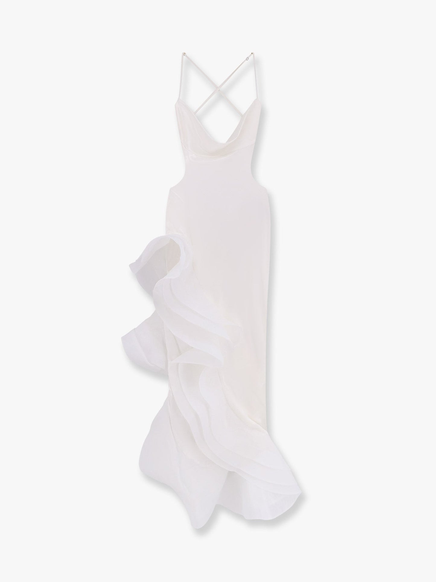 RETROFETE Kailtin satin long dress with volant
