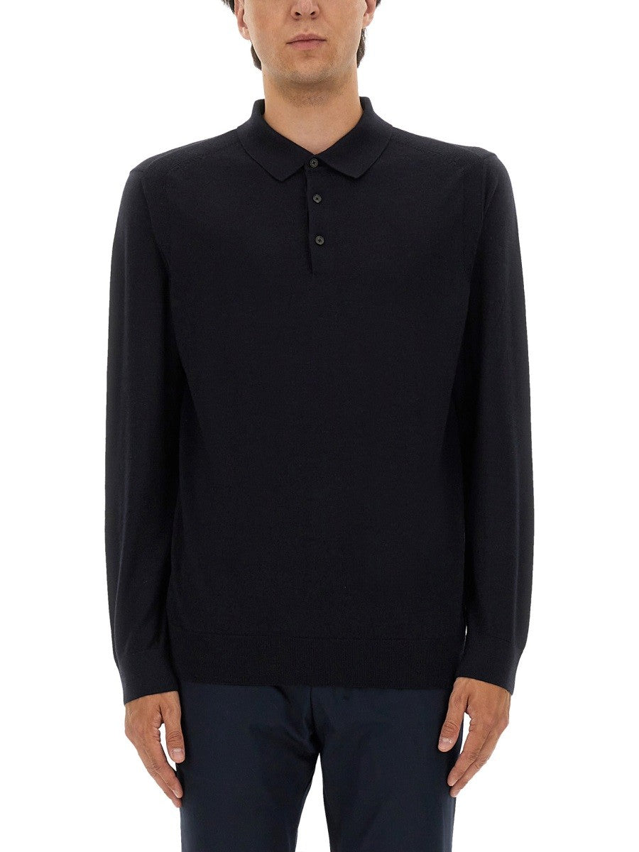 BOSS CAMEL KNITTED POLO.