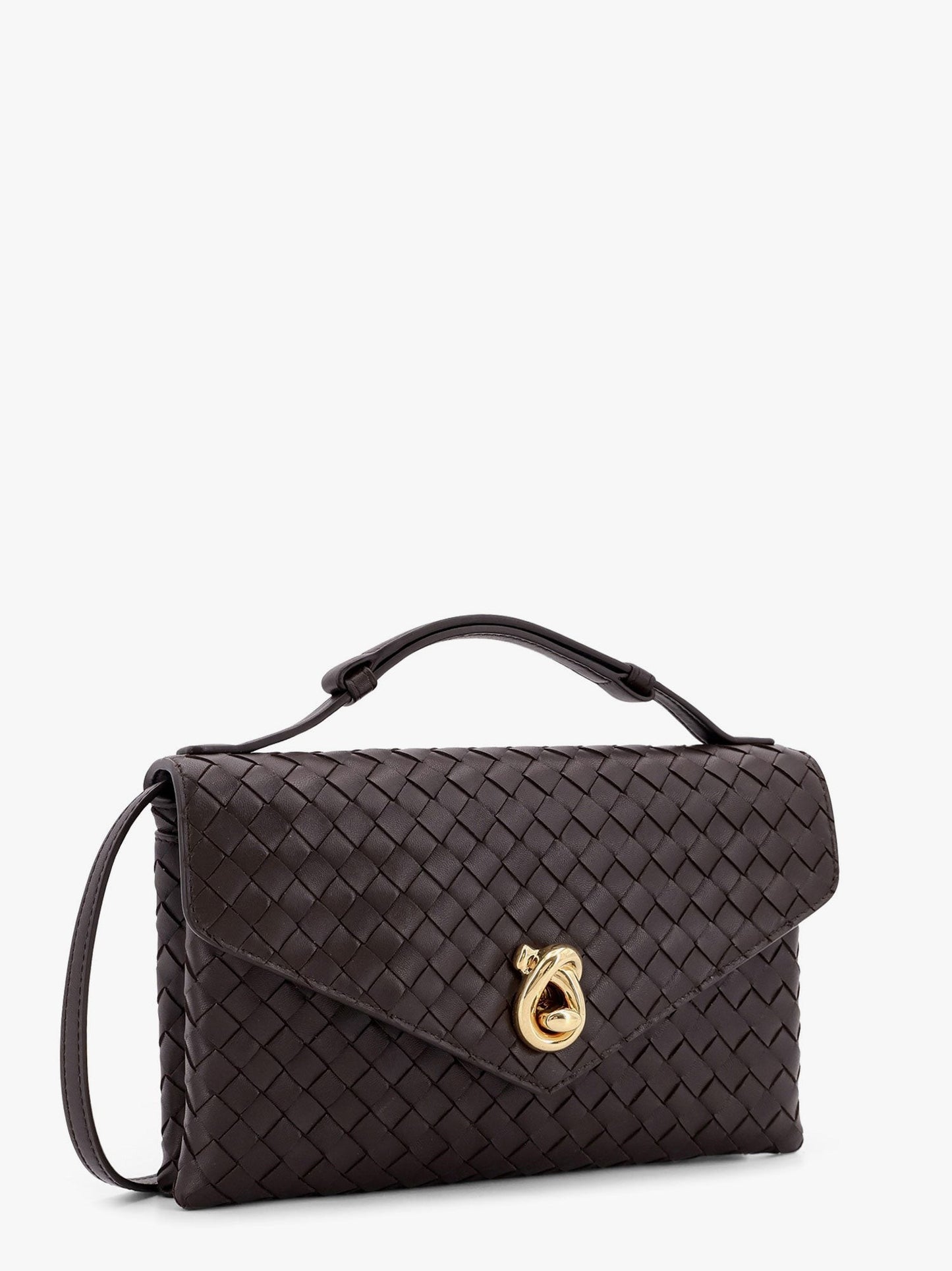Bottega Veneta Knot lock leather shoulder bag with intrecciato motif