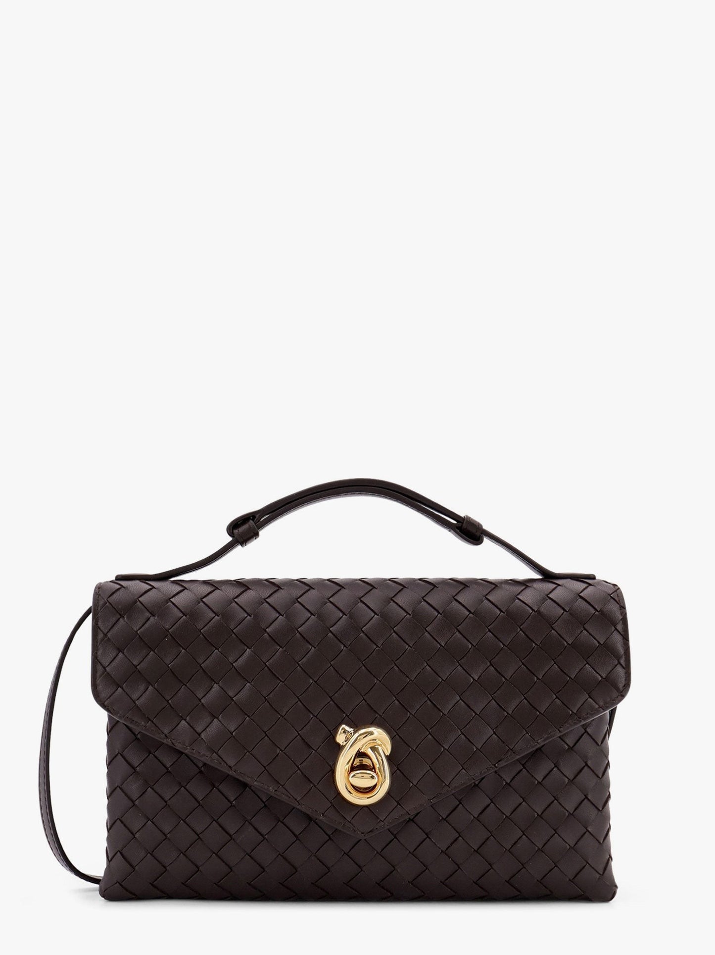 Bottega Veneta Knot lock leather shoulder bag with intrecciato motif