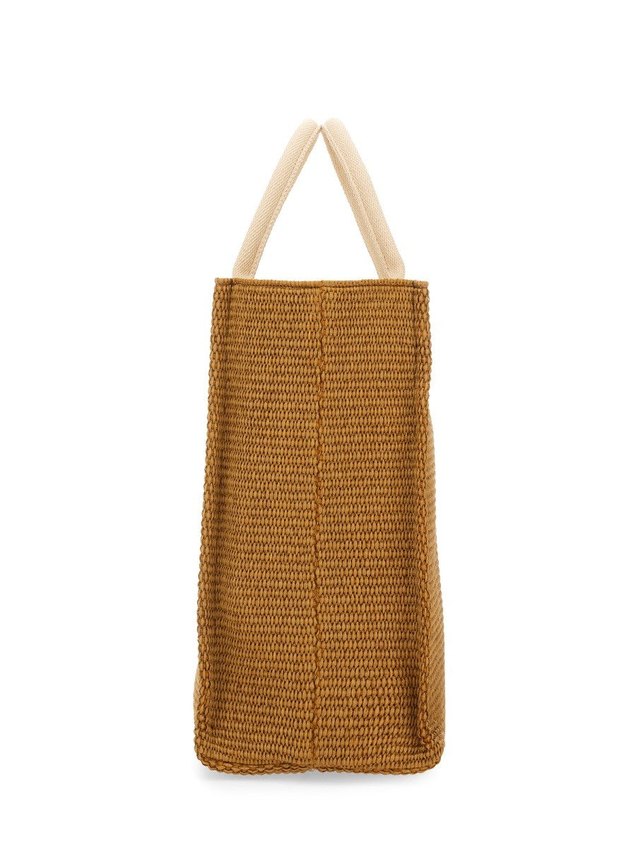 Marni LARGE RAFFIA EFFECT FABRIC TOTE BAG