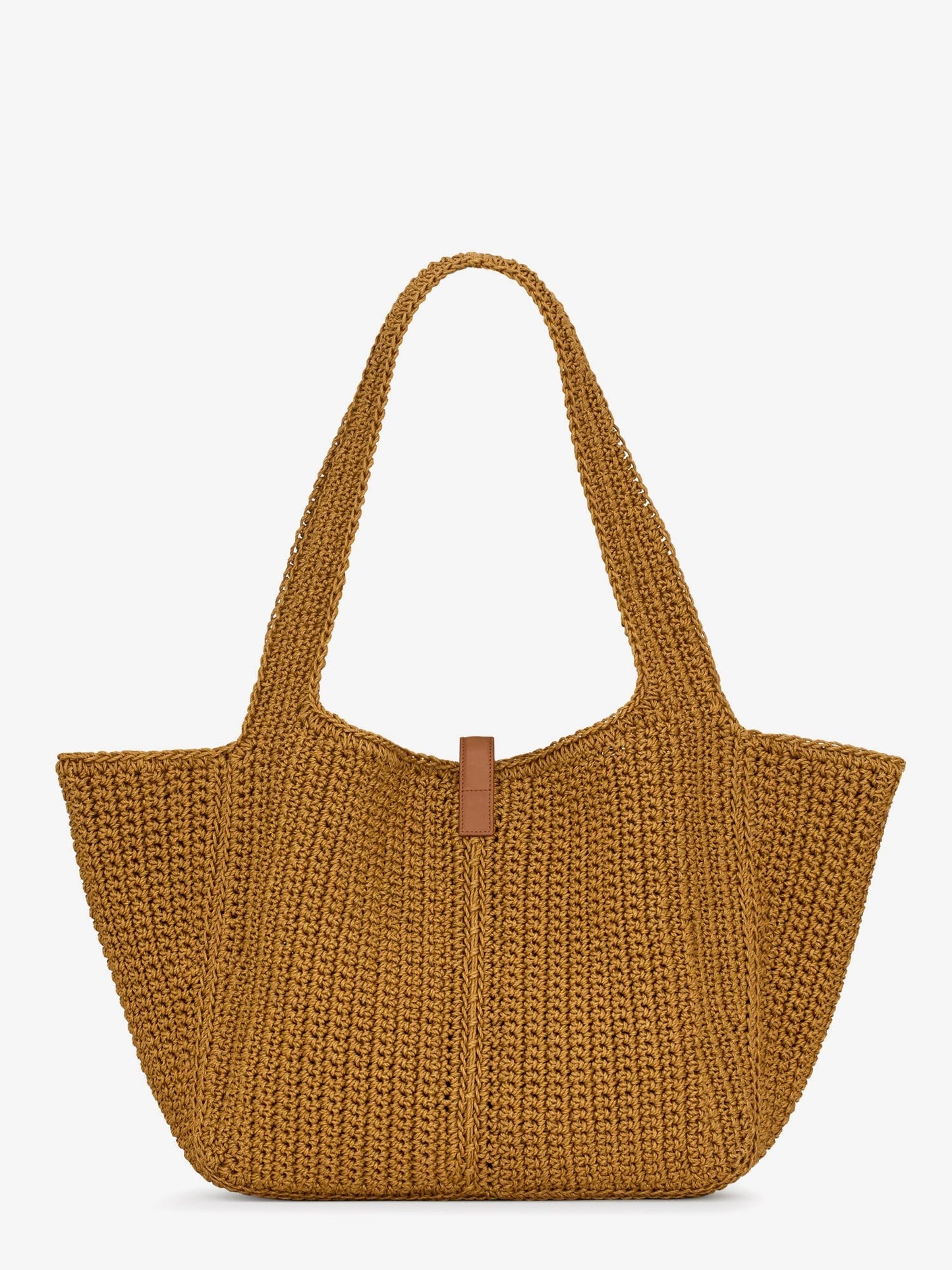 Saint Laurent Le 5 à 7 Bea linen and leather shoulder bag