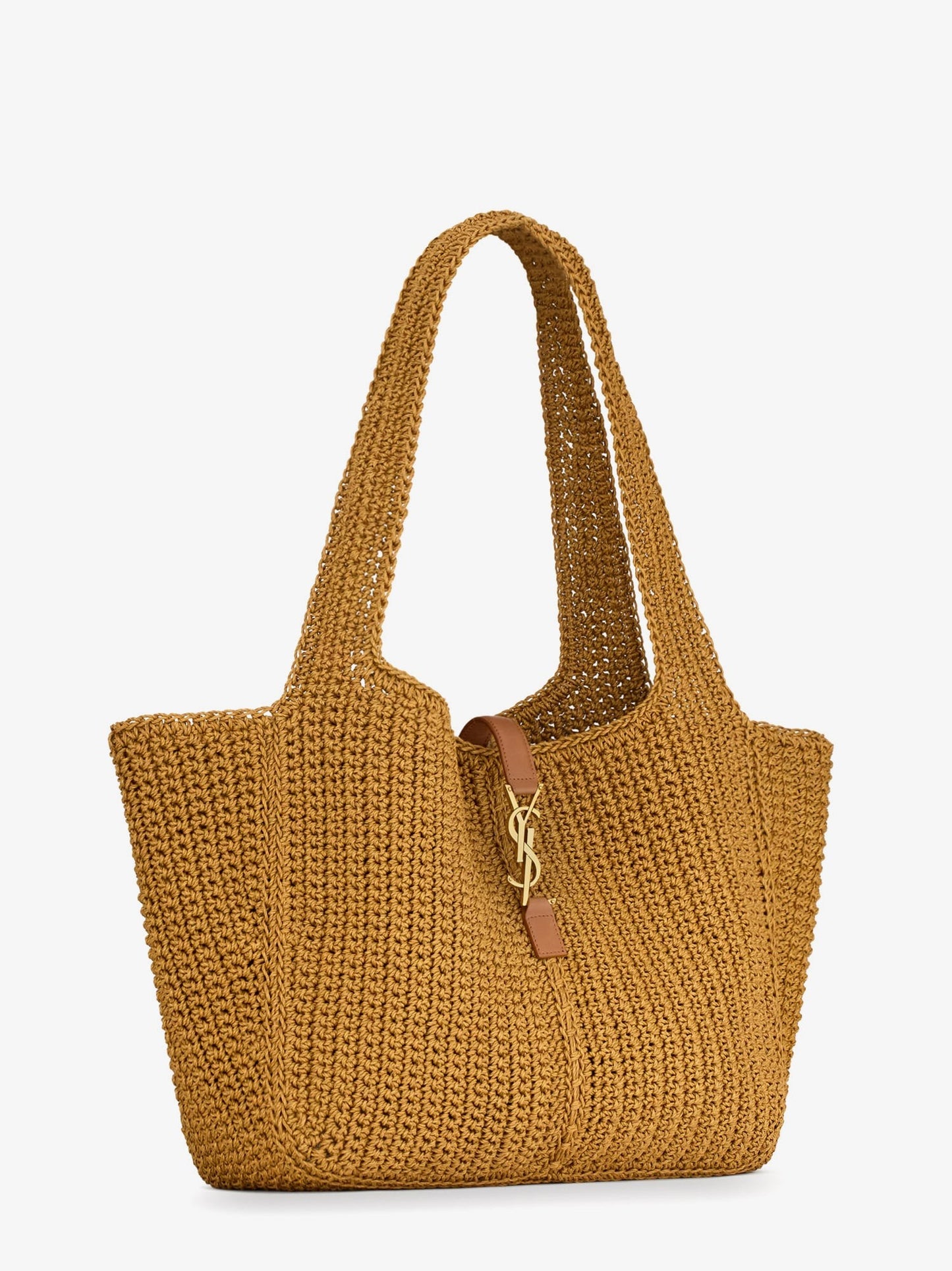 Saint Laurent Le 5 à 7 Bea linen and leather shoulder bag