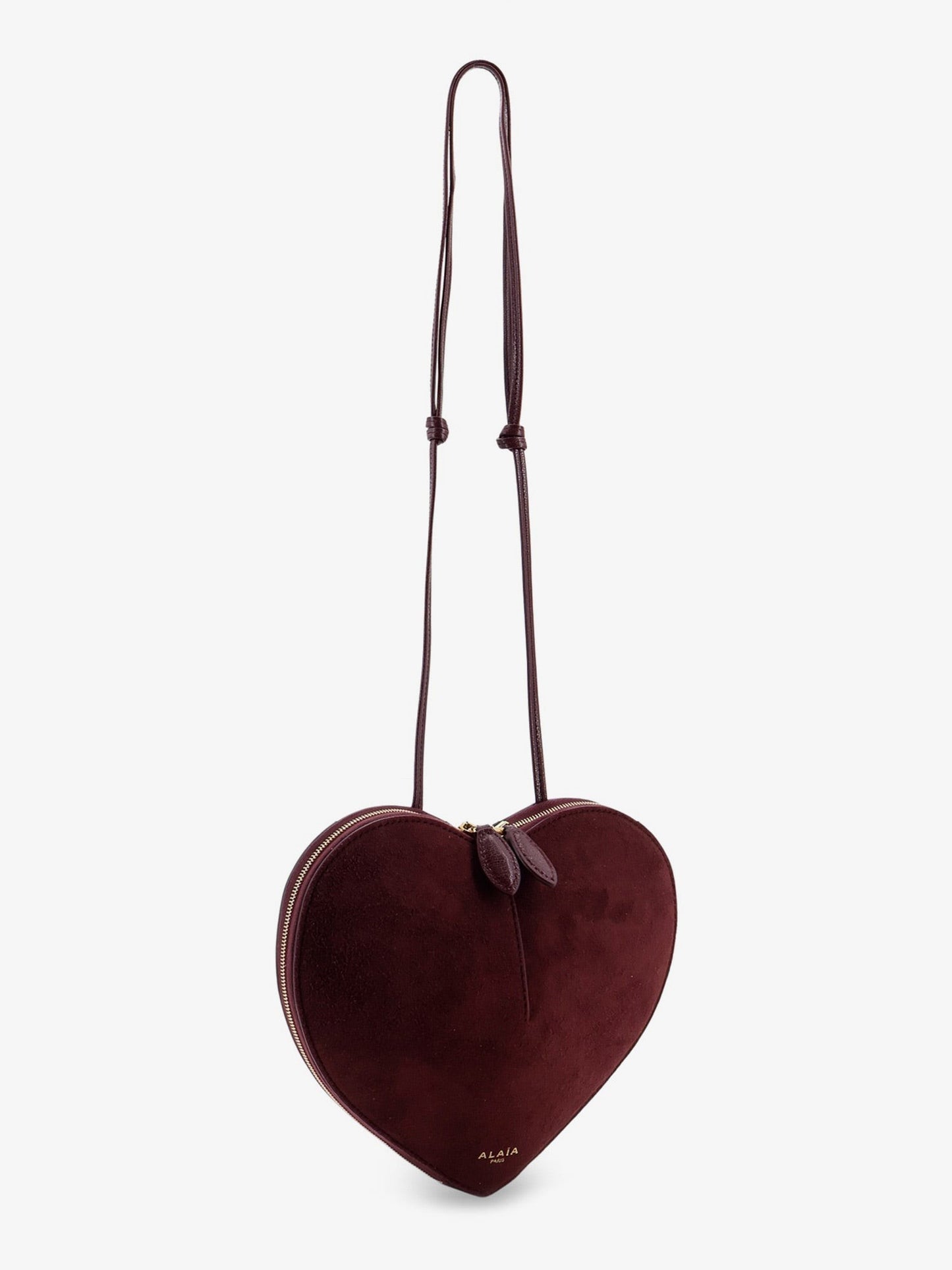ALAIA Le Coeur suede and leather shoulder bag