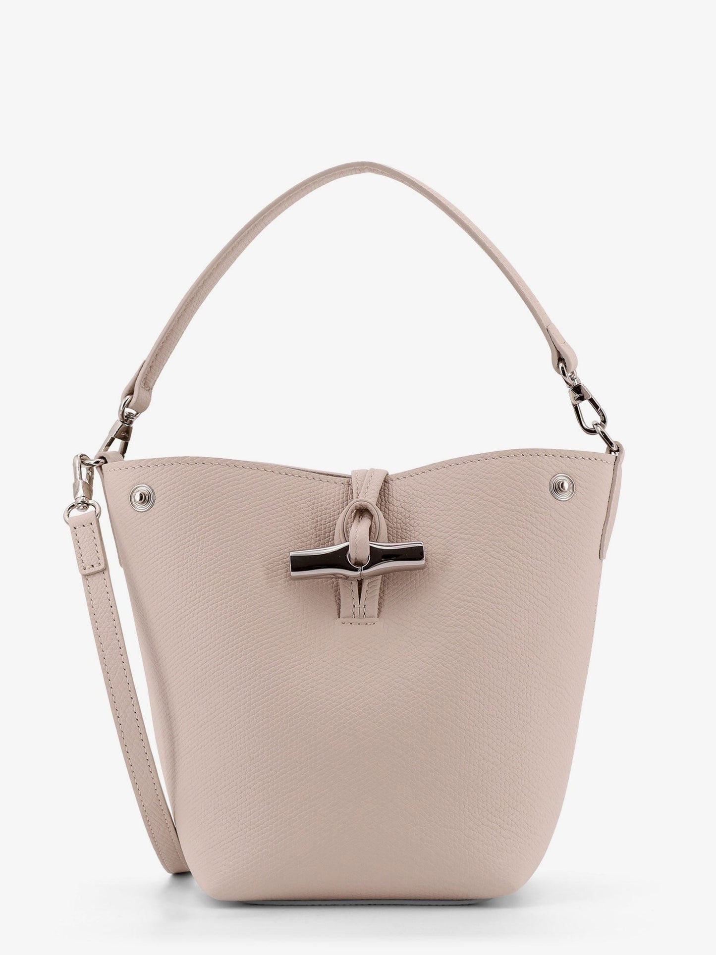 LONGCHAMP PARIS Le roseau leather bag with lateral snap buttons