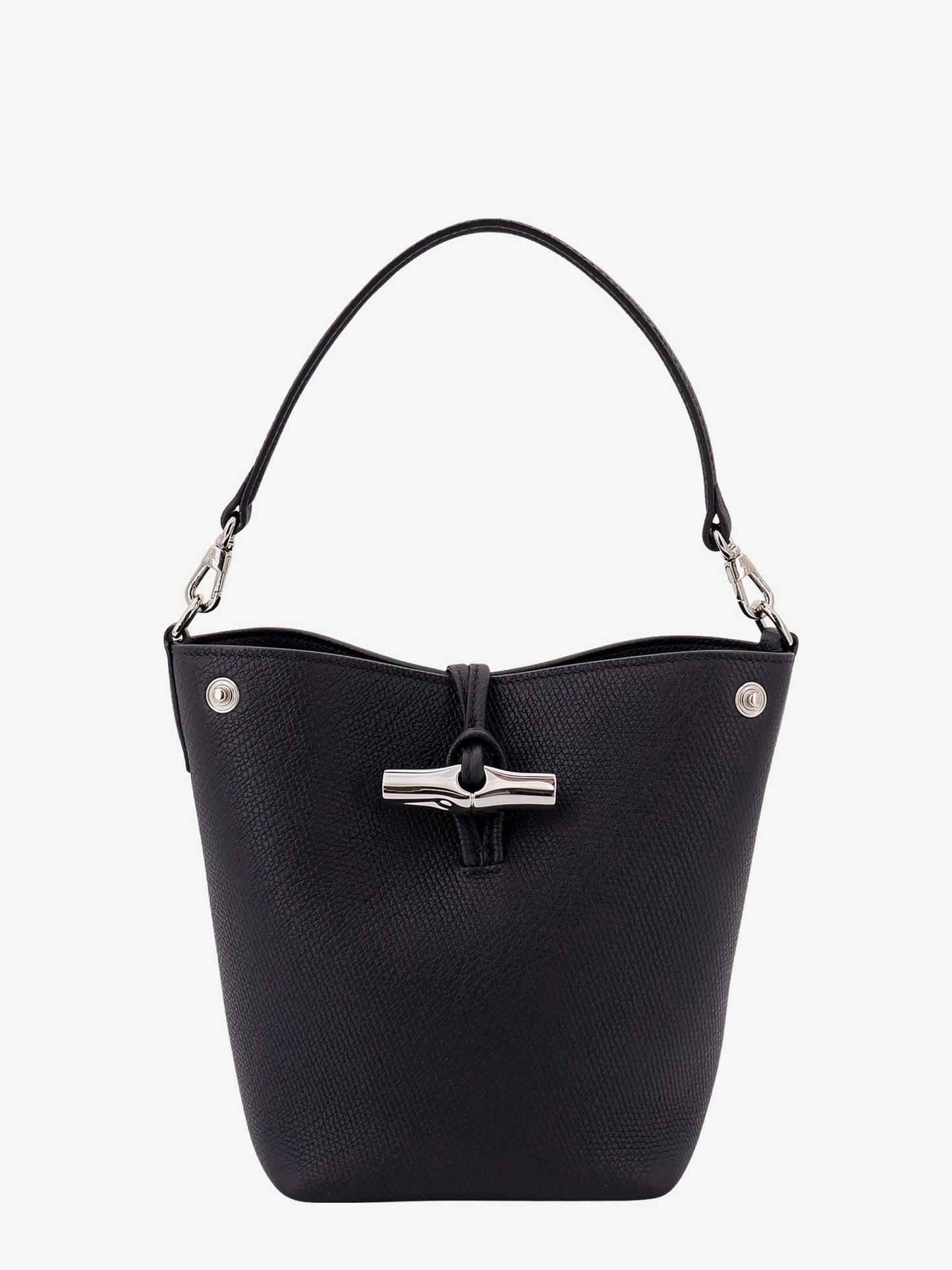 LONGCHAMP PARIS Le roseau leather bag with lateral snap buttons