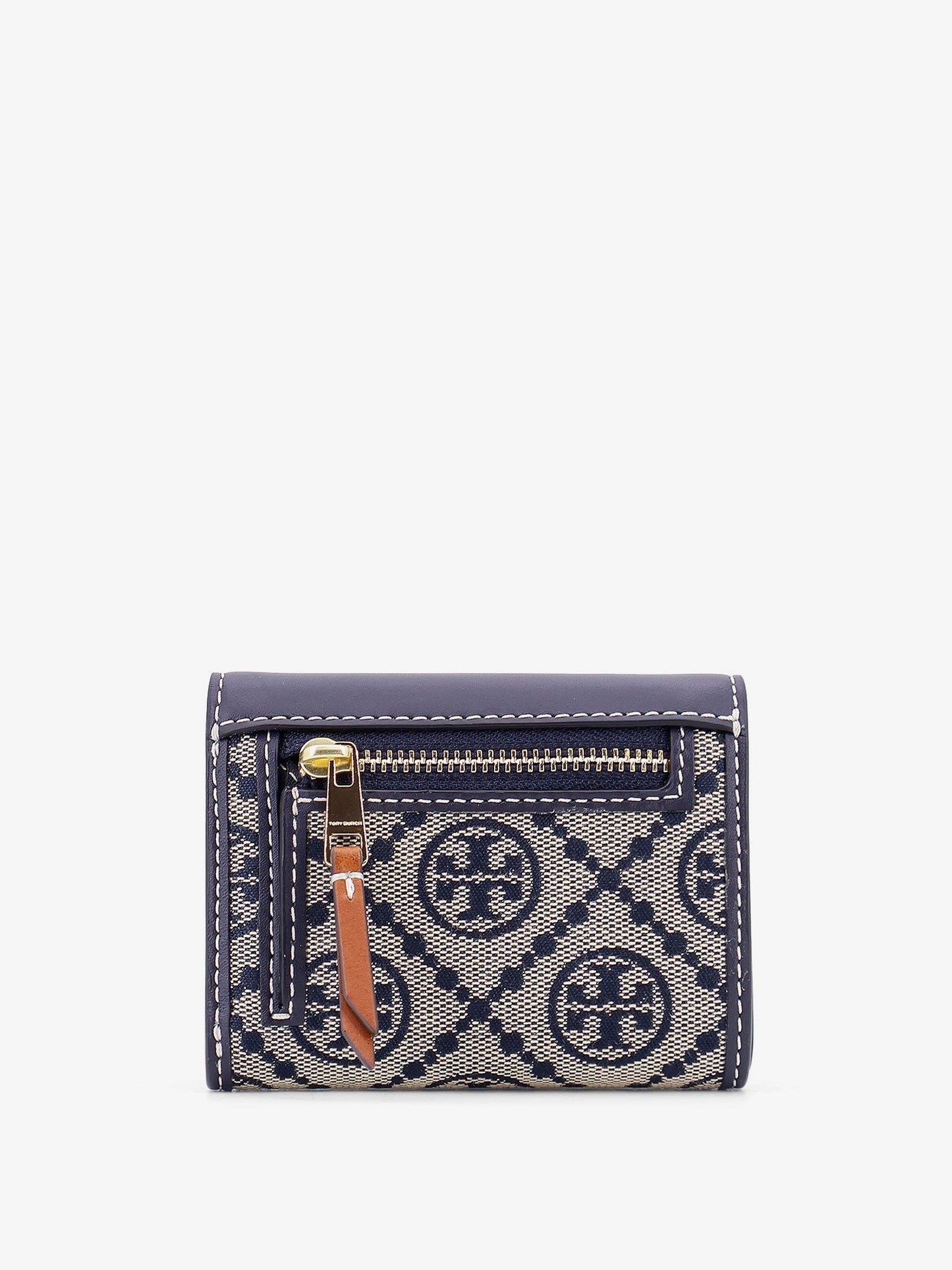 Tory Burch Leather and T monogram fabric wallet