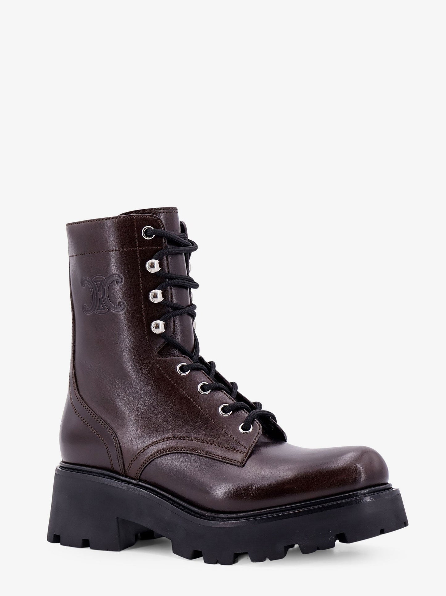 Celine Leather boots with engraved logo