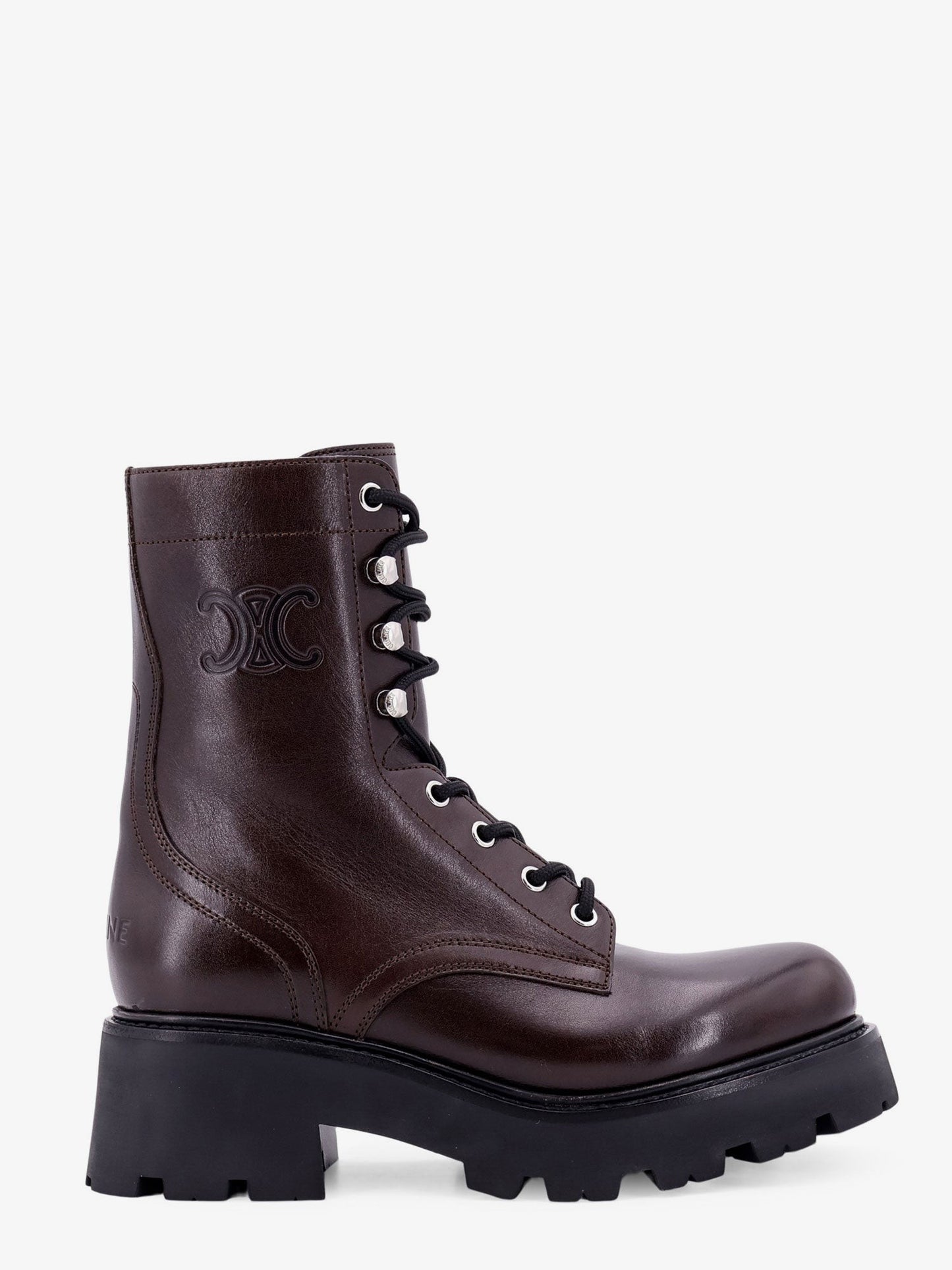 Celine Leather boots with engraved logo