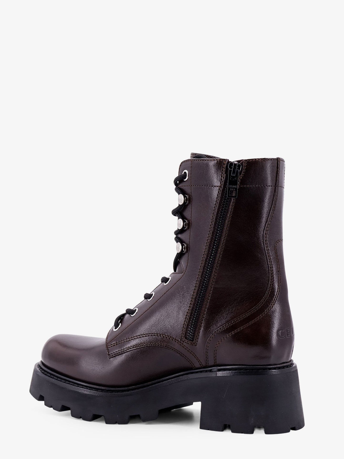 Celine Leather boots with engraved logo