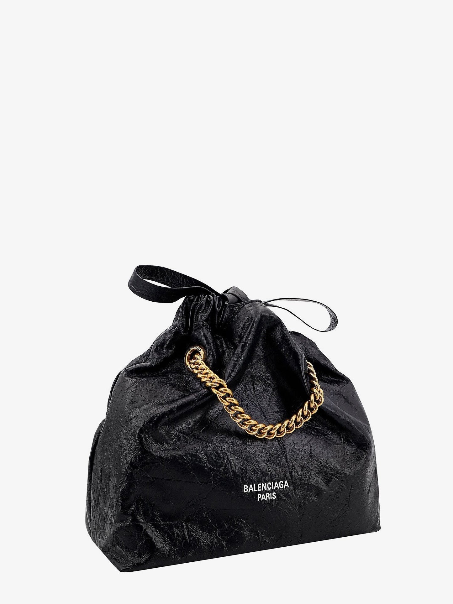 Balenciaga Leather bucket bag with frontal logo