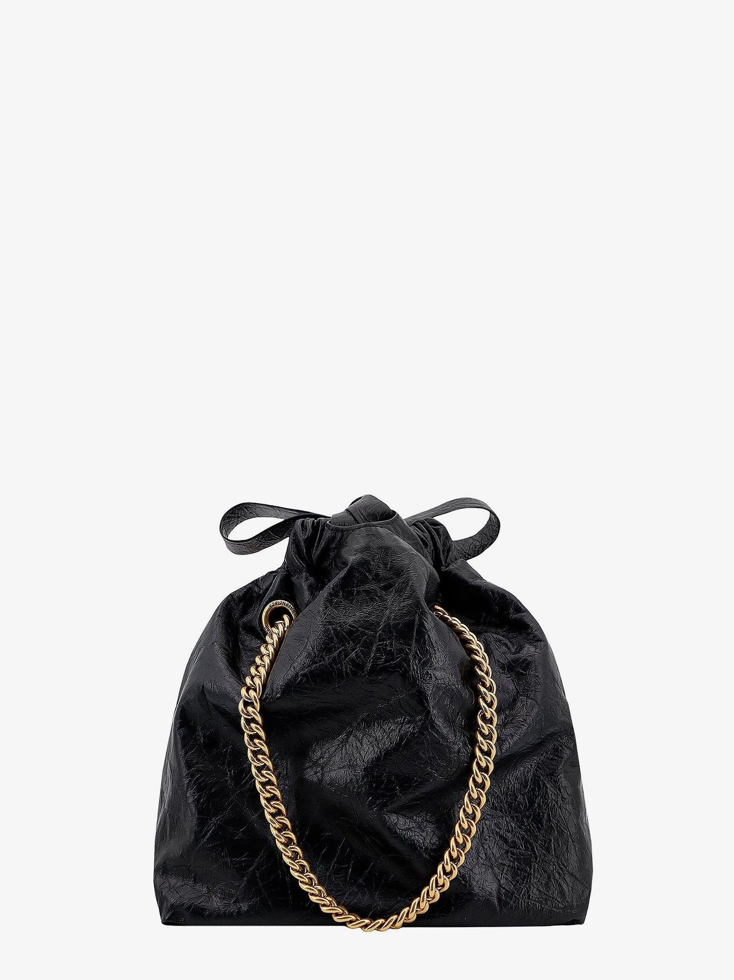 Balenciaga Leather bucket bag with frontal logo