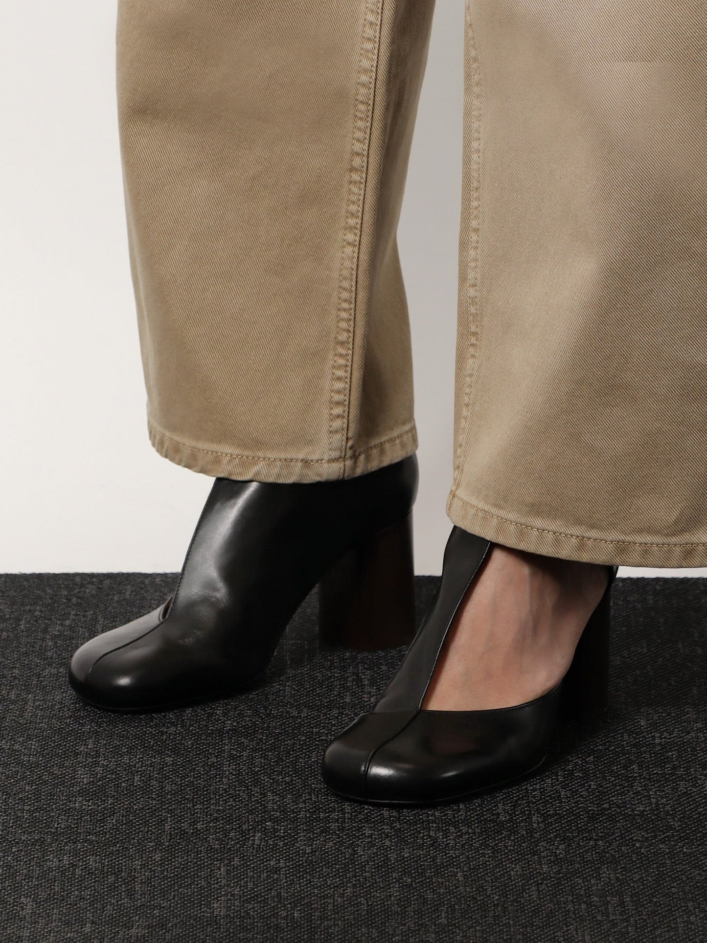 LEMAIRE Leather cut out ankle boots