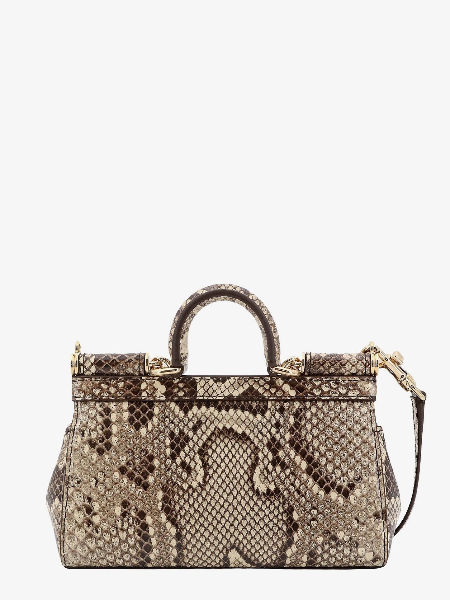 DOLCE e GABBANA Leather handbag with animalier print