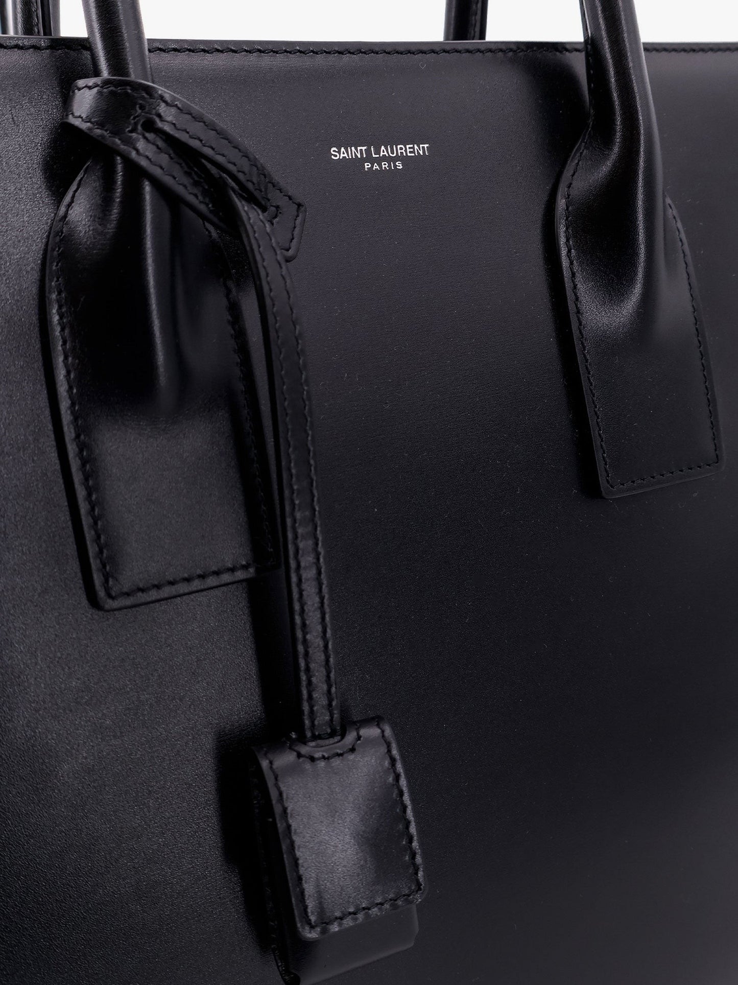Saint Laurent Leather handbag with frontal logo print
