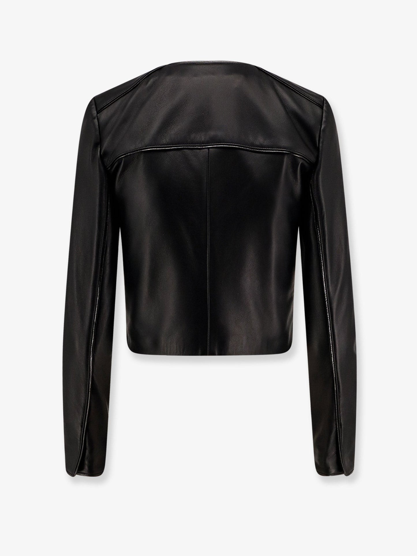 Elisabetta Franchi Leather jacket with Monogram metal details