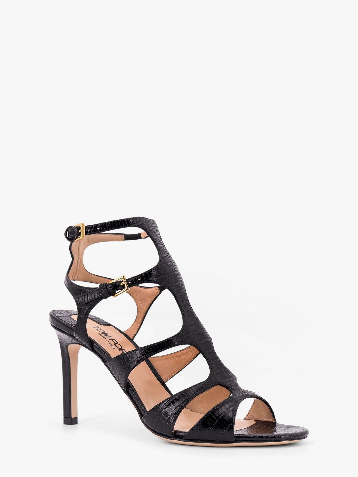 TOM FORD Leather sandals with croco effect