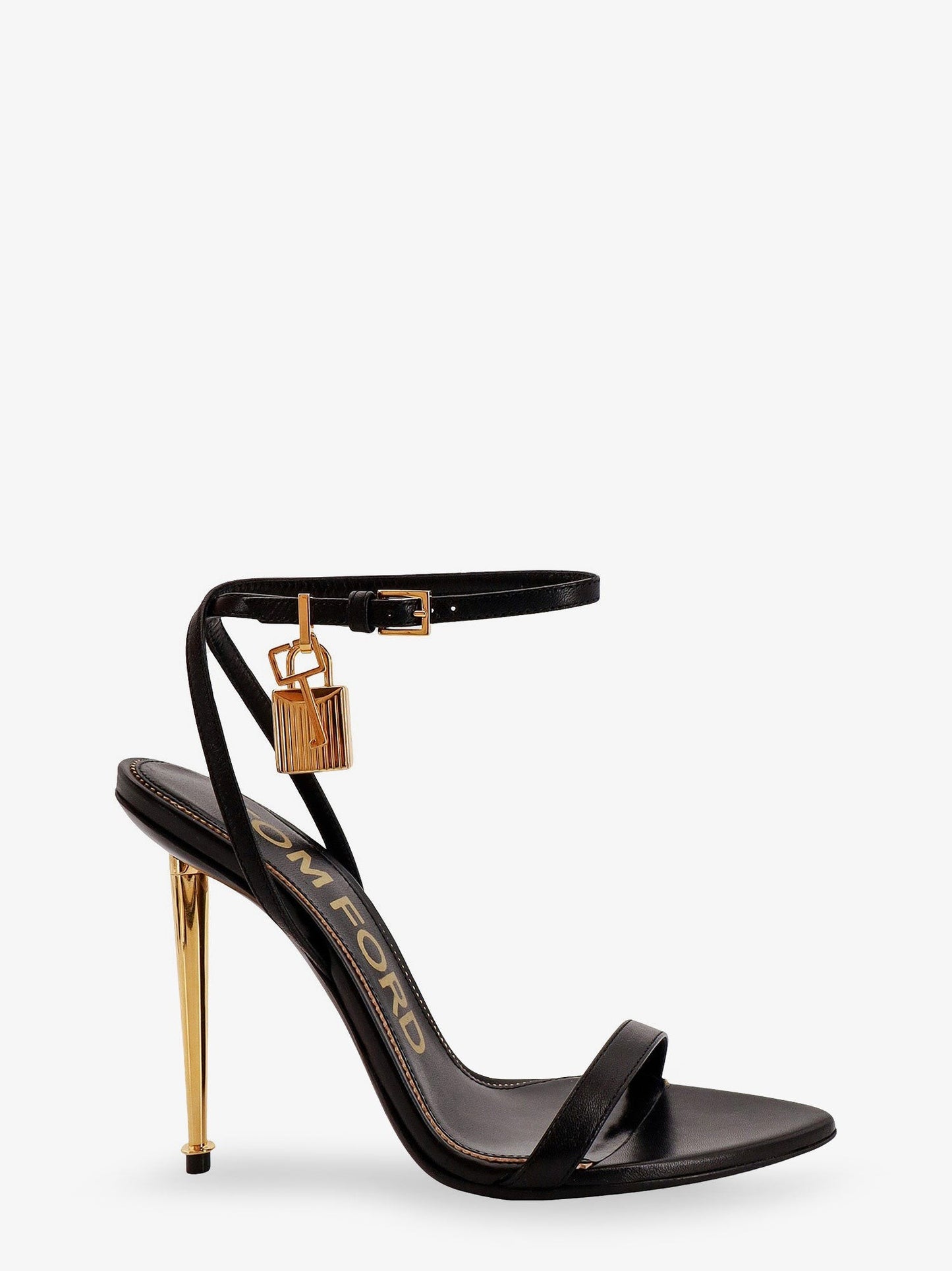 TOM FORD Leather sandals with logoed padlock