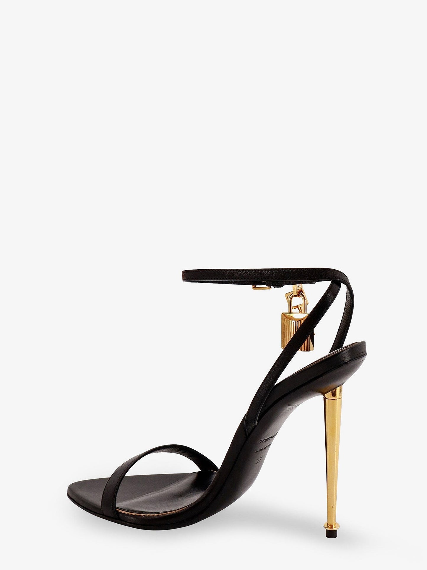 TOM FORD Leather sandals with logoed padlock