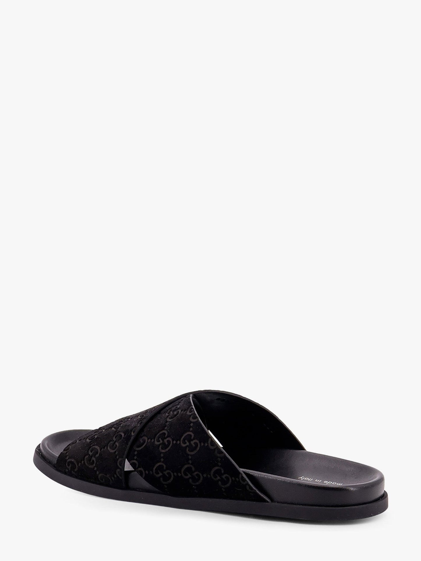 Gucci Leather slides with all-over GG motif