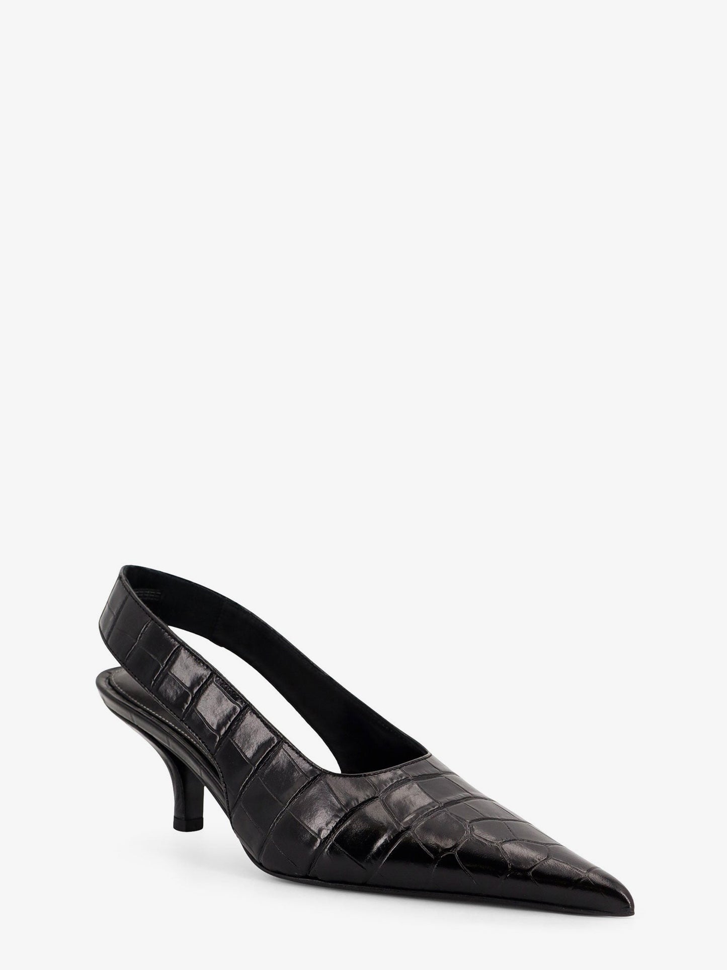 TOTEME Leather slingback pumps with croco effect