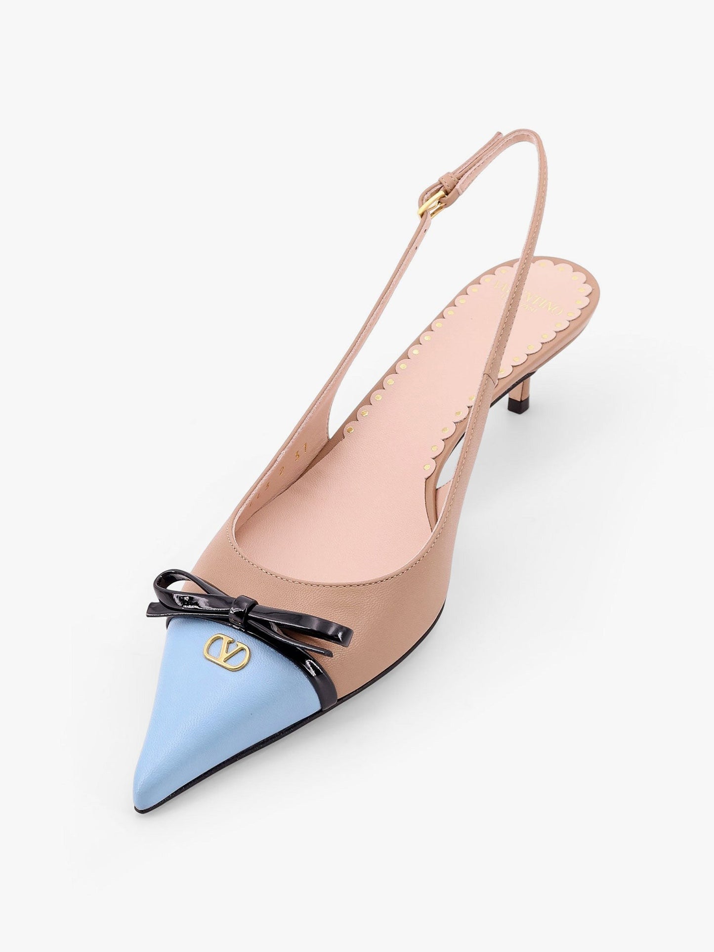 Valentino Garavani Leather slingback with vlogo signature detail