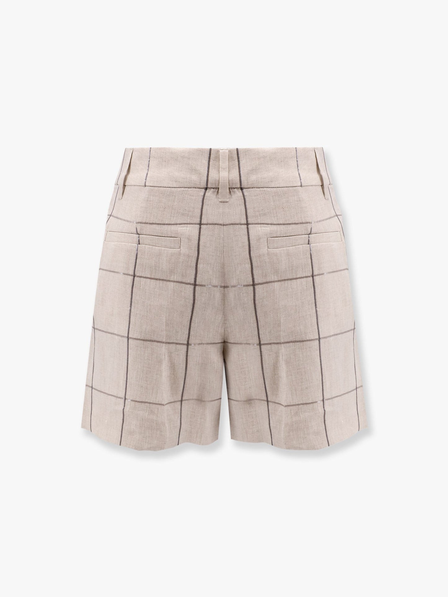 Brunello Cucinelli Linen shorts with sequins embroidery
