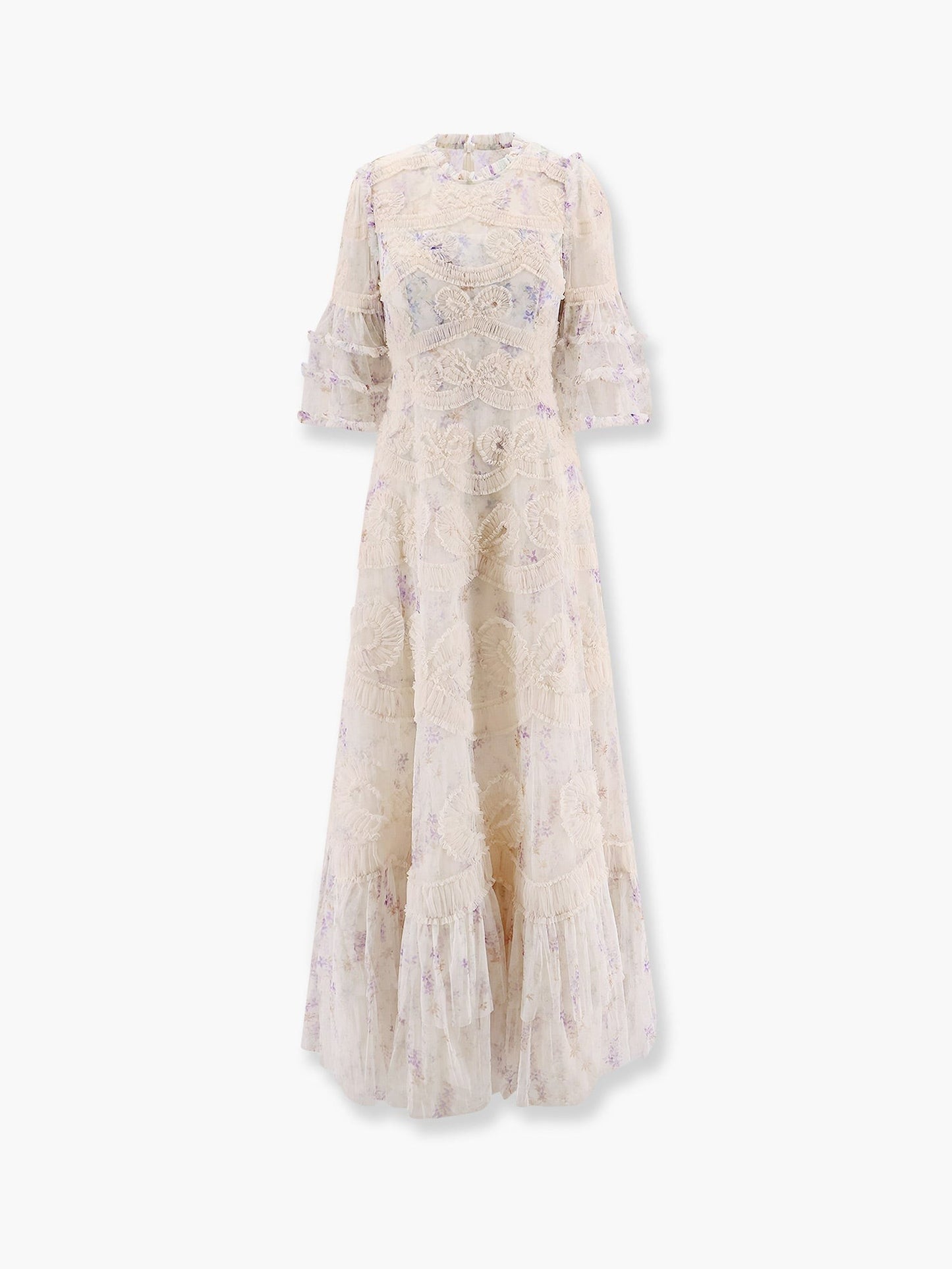 NEEDLE & THREAD Long dress with multicolor motif