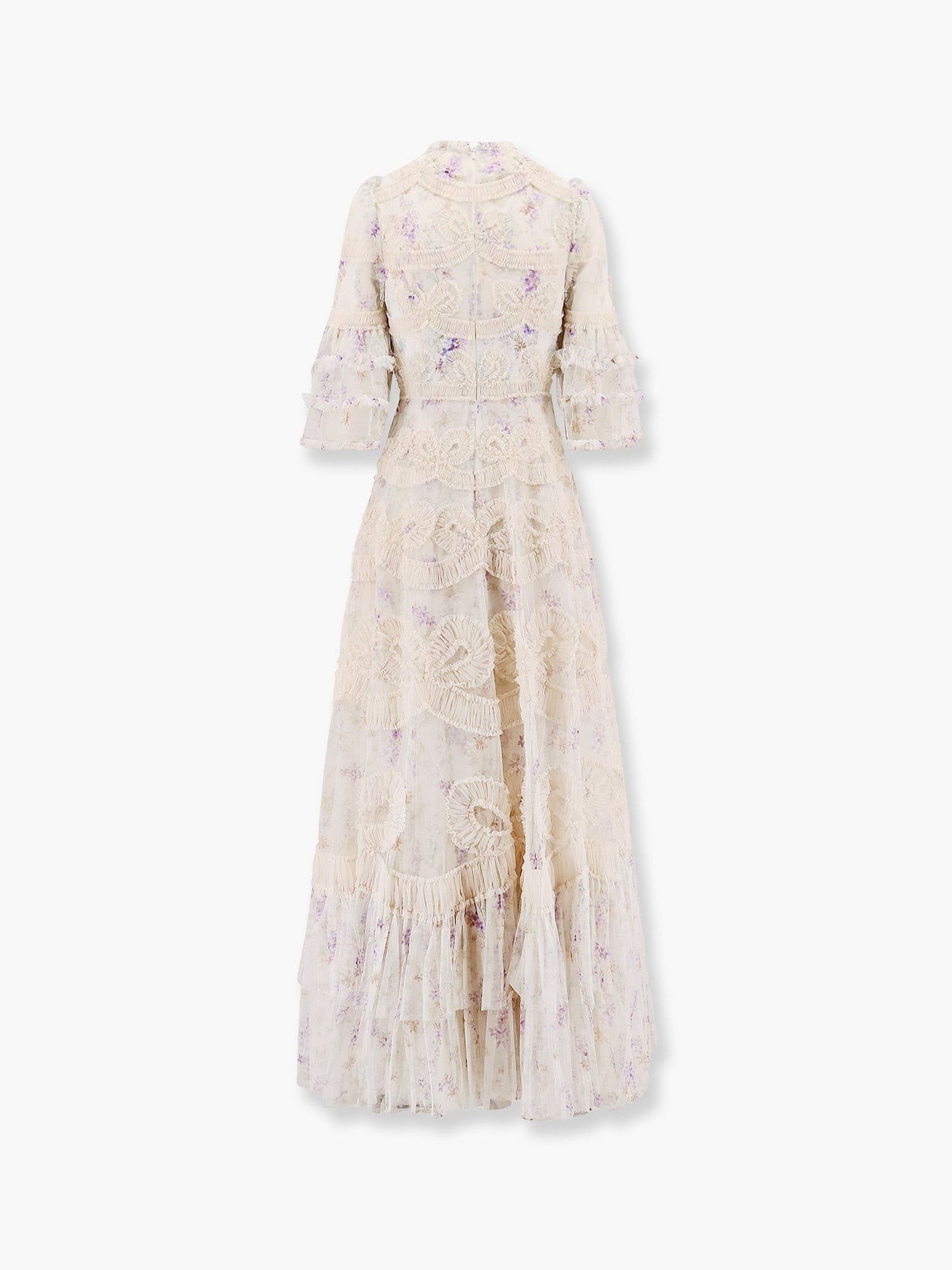 NEEDLE & THREAD Long dress with multicolor motif